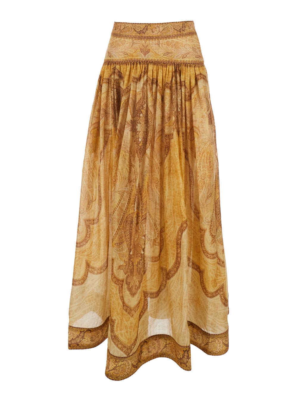 Zimmermann Wanderlust Cotton And Silk Maxi Skirt