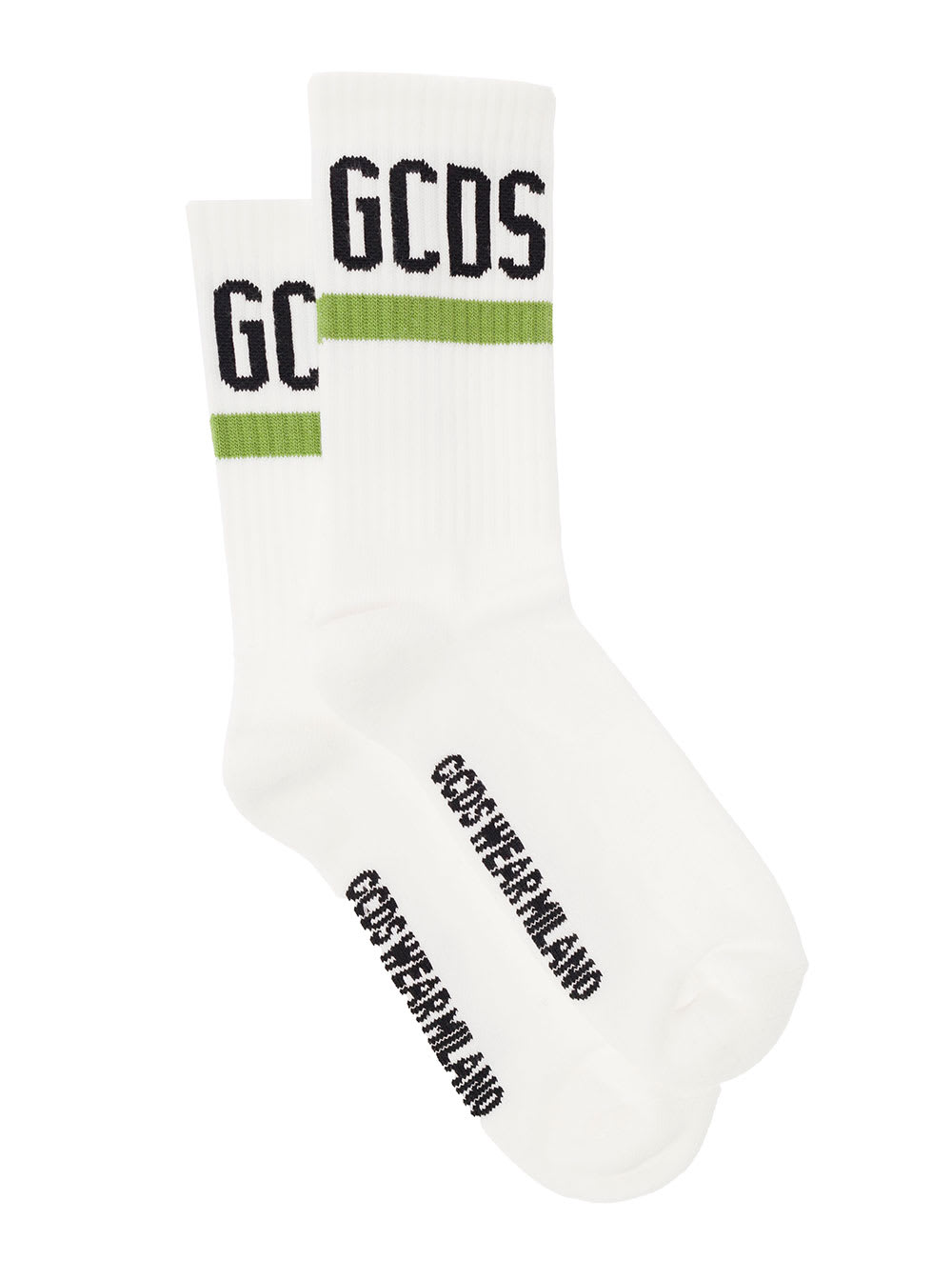 White Socks In Terry Cloth With Logo And Contrasting Details Gcds Man