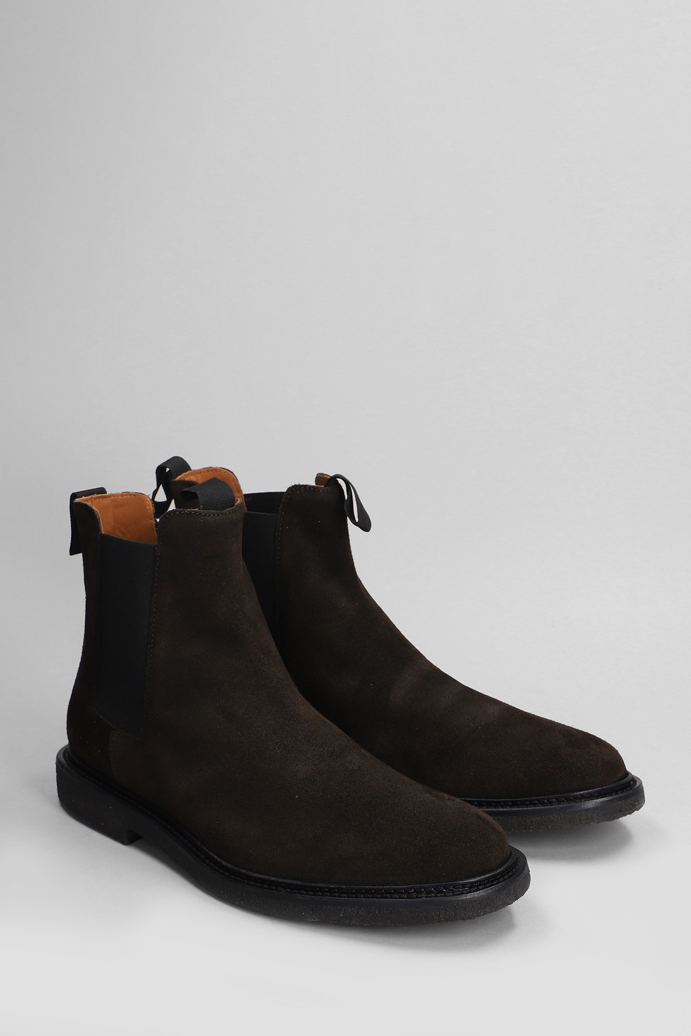 Common Projects Ankle Boots In Brown Suede In Brown