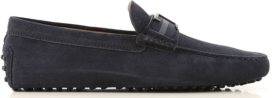 Tods Timeless Loafers Gommino In Blue Suede Leather