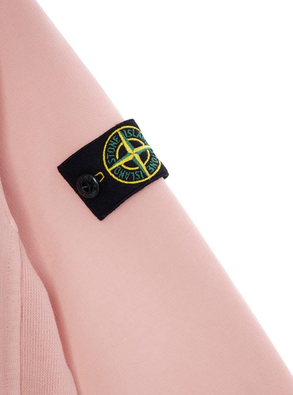 Stone Island Pink Crewneck Sweatshirt With Logo Patch On The Sleeve In Cotton Boy In Pink