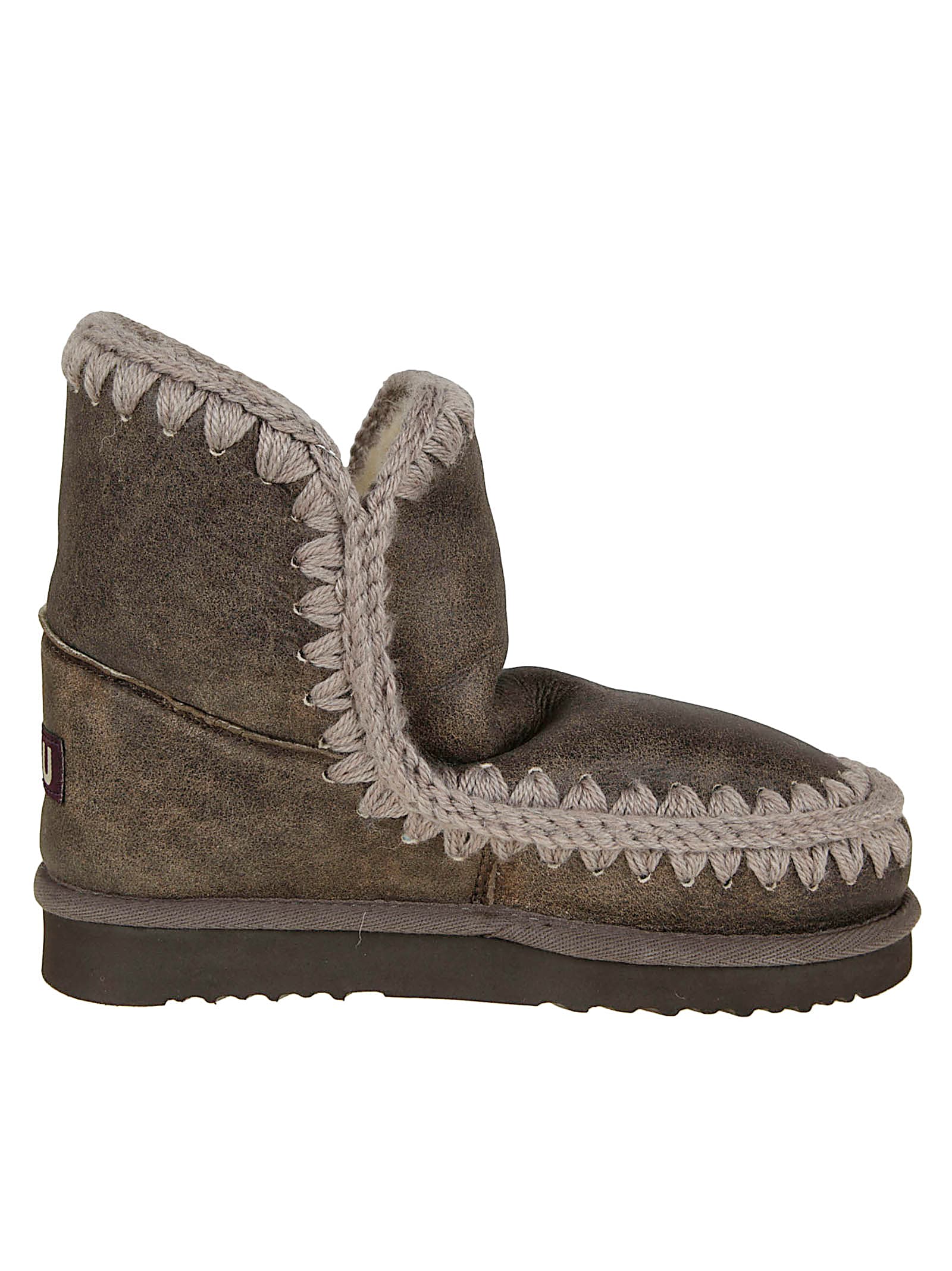 Mou Crochet-trim Boots In Brown