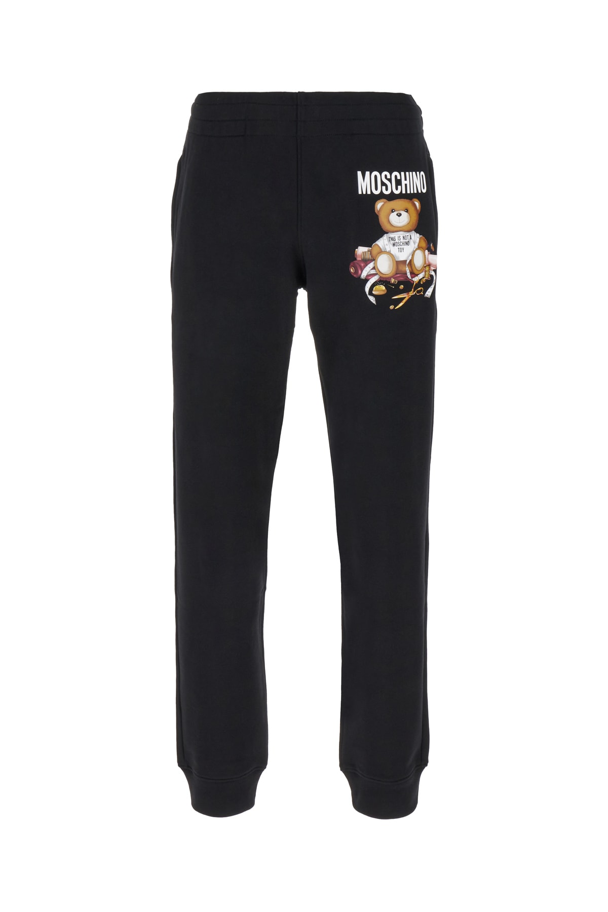 Shop Moschino Black Cotton Joggers In Nero