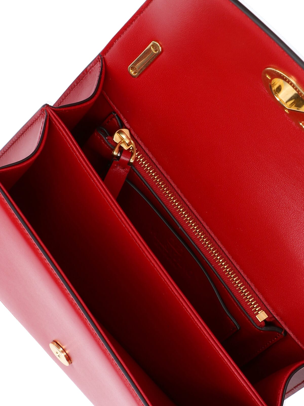 Valentino Garavani Vain Vlogo Leather Shoulder Bag In Red