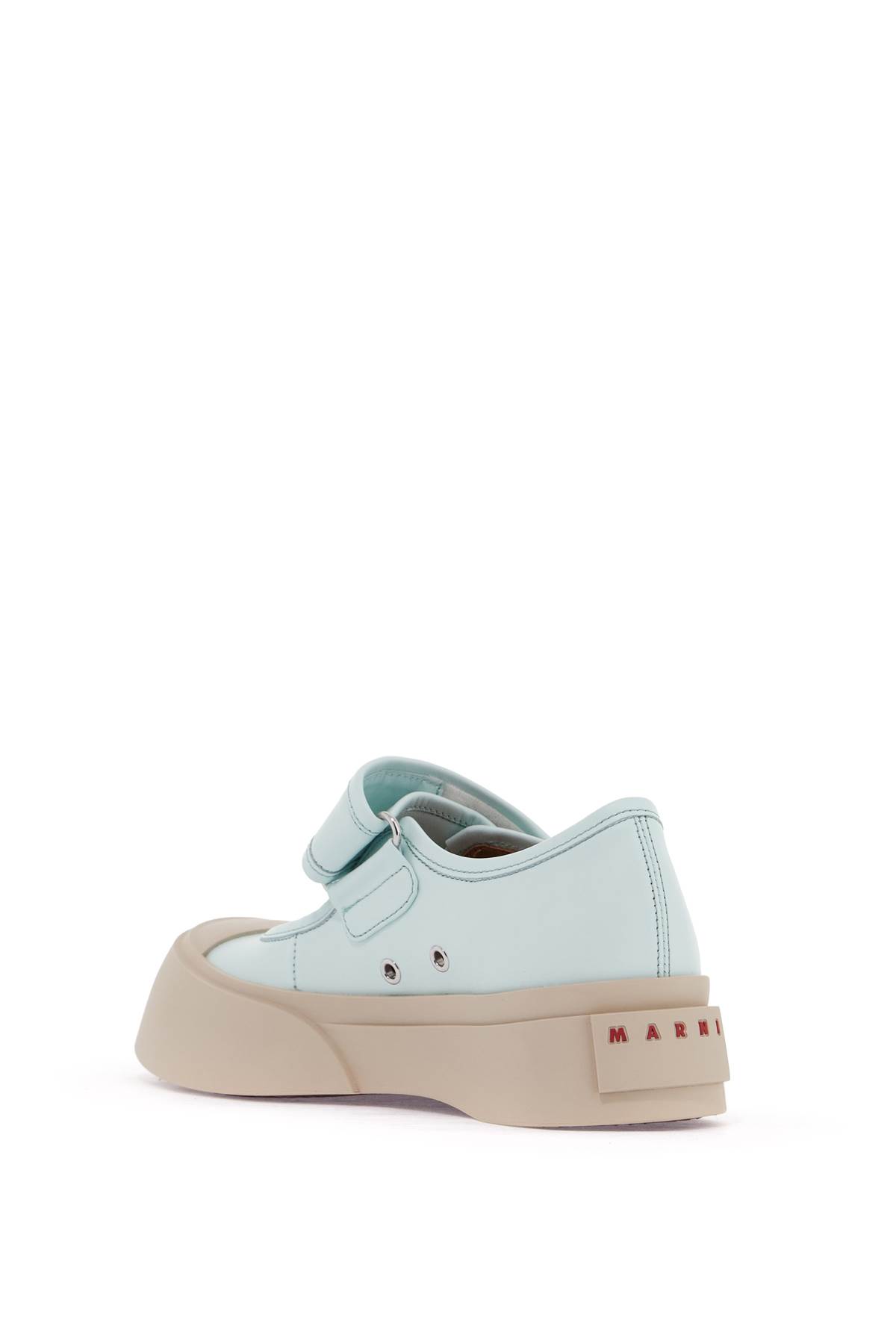 Shop Marni Pablo Mary Jane Nappa Leather Sneakers In Mineral Ice (light Blue)