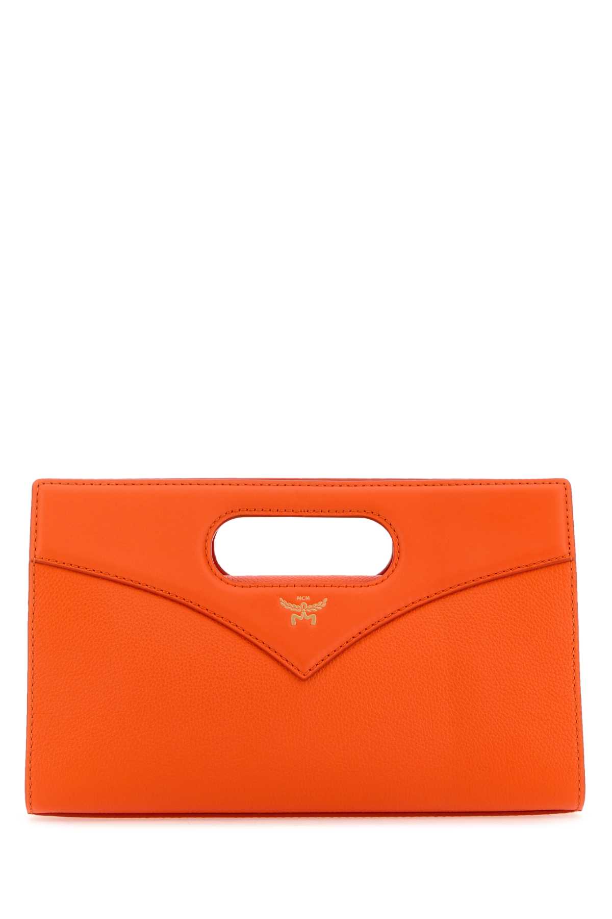 Fluo Orange Leather Diamond Handbag
