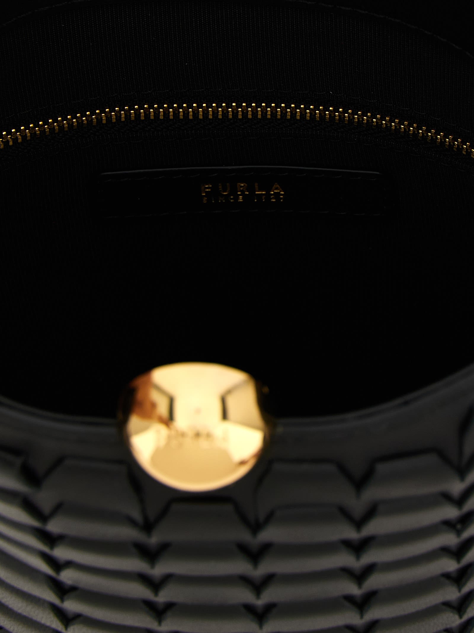 Furla Sfera Soft Mini Bucket Bag In Black