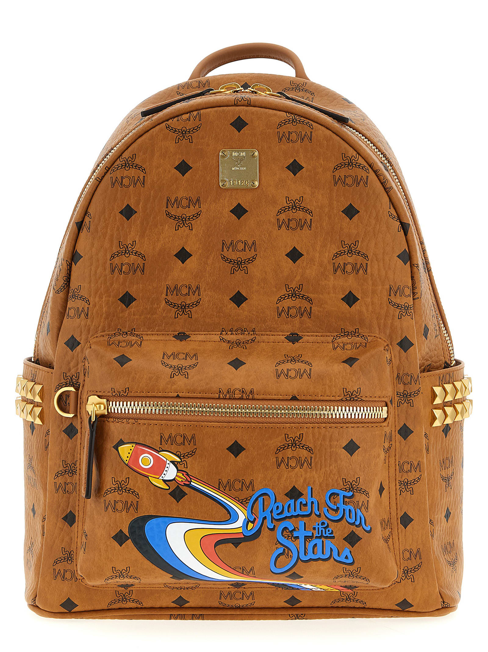 Mcm Stark Small-medium Backpack In Brown