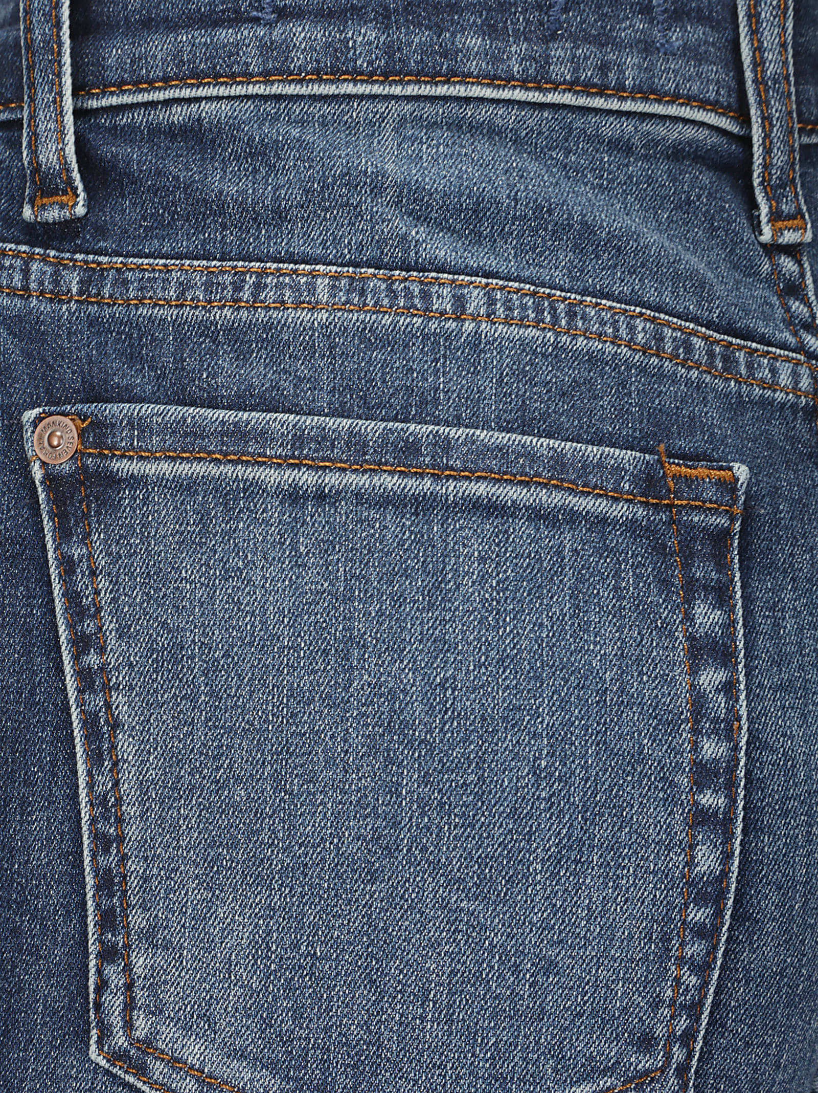 7 For All Mankind Straight-leg Jeans With Slightly Flared Hem In Dark Blue