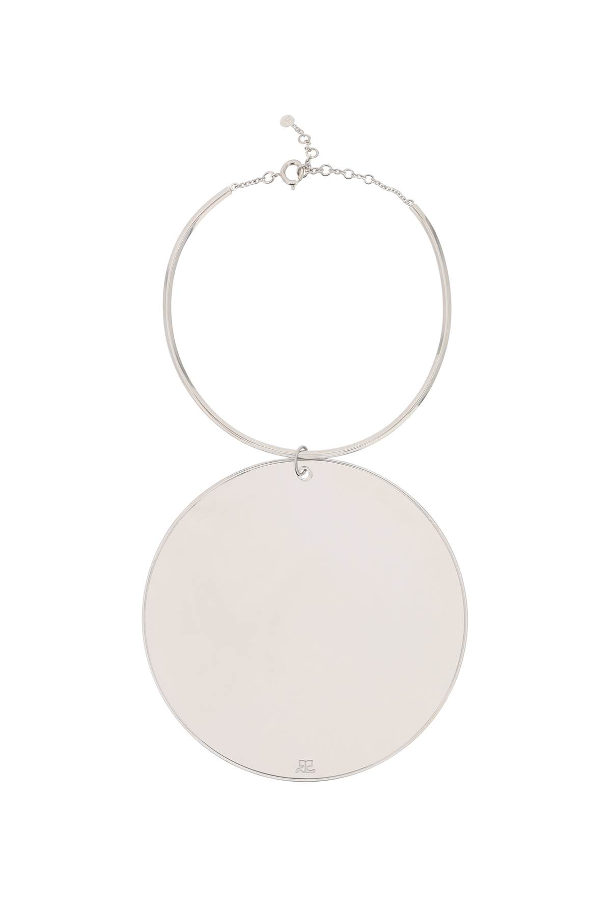 Shop Courrèges Mirror Charm Necklace In Silver