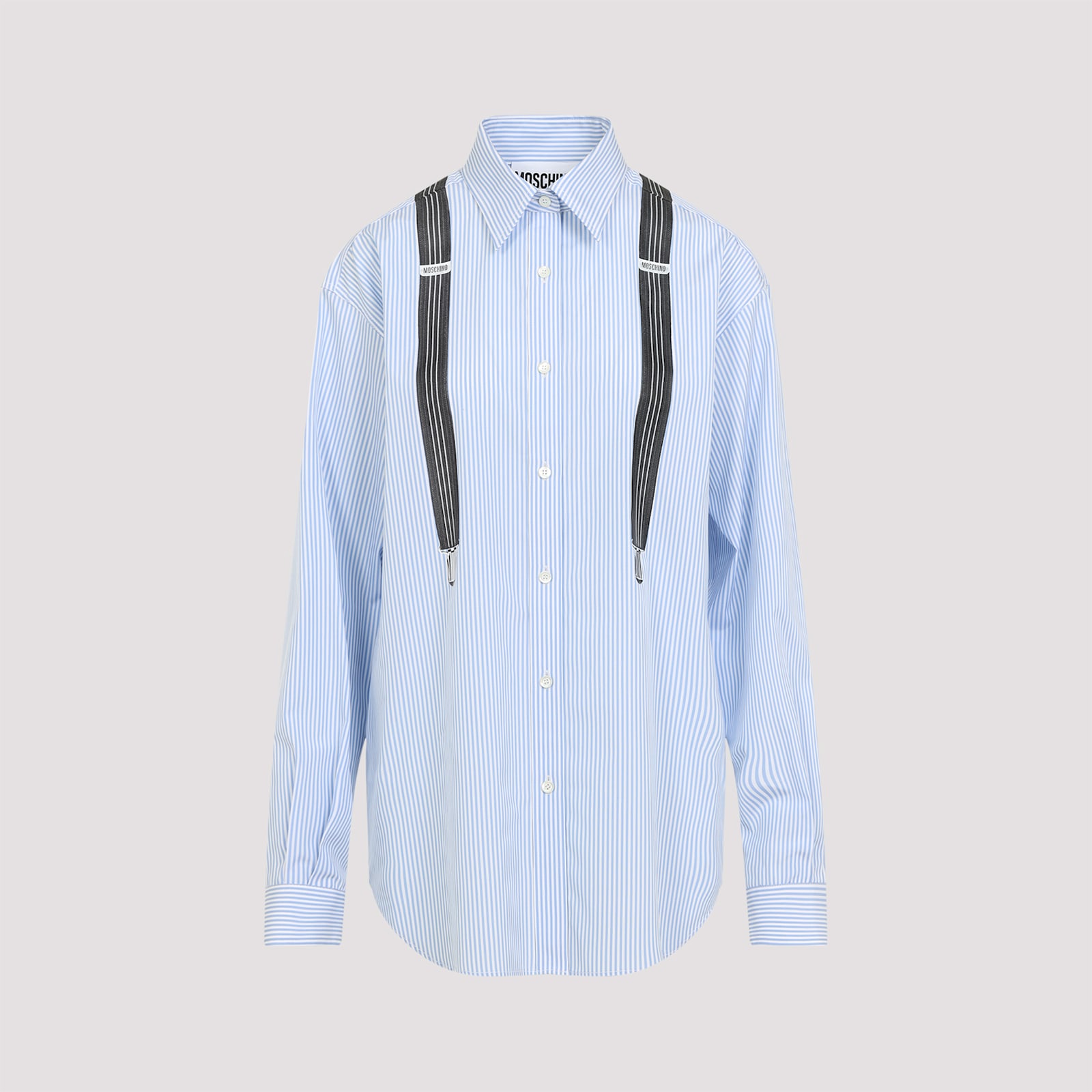 Shop Moschino Cotton Shirt In Fantasia Azzurro