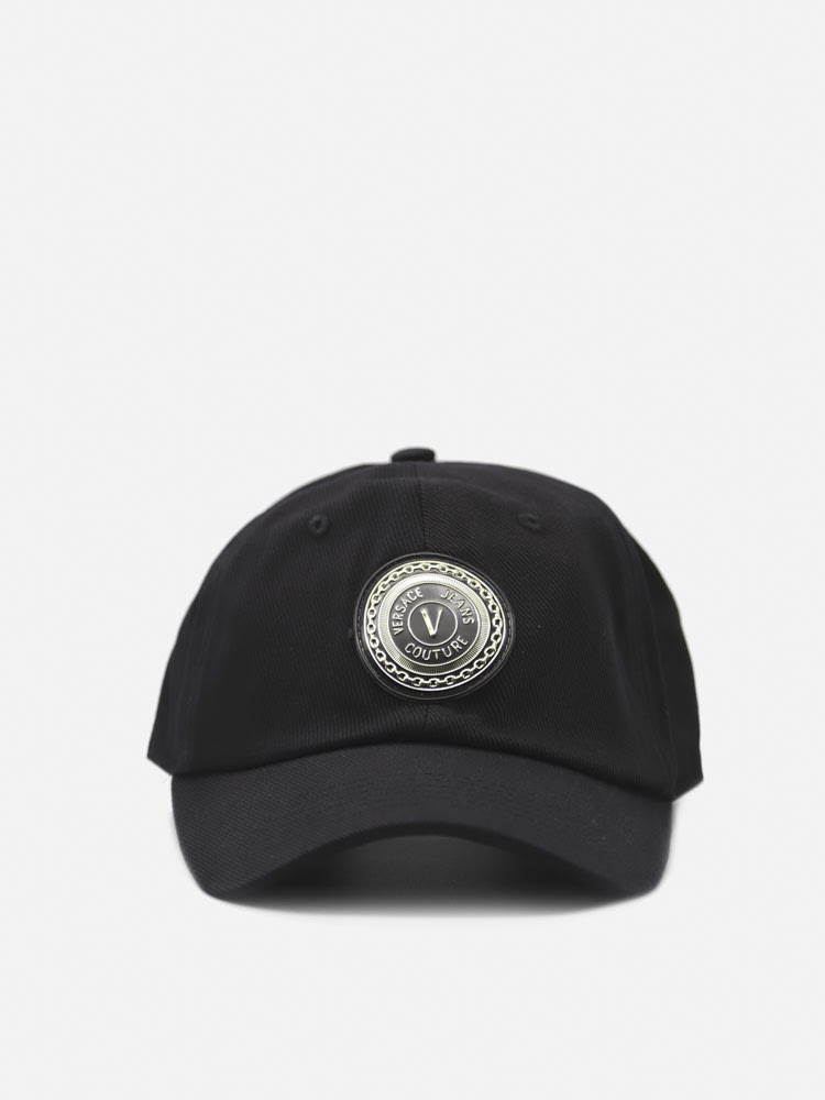 Versace Jeans Couture Cotton Hat With Contrasting Logo Application