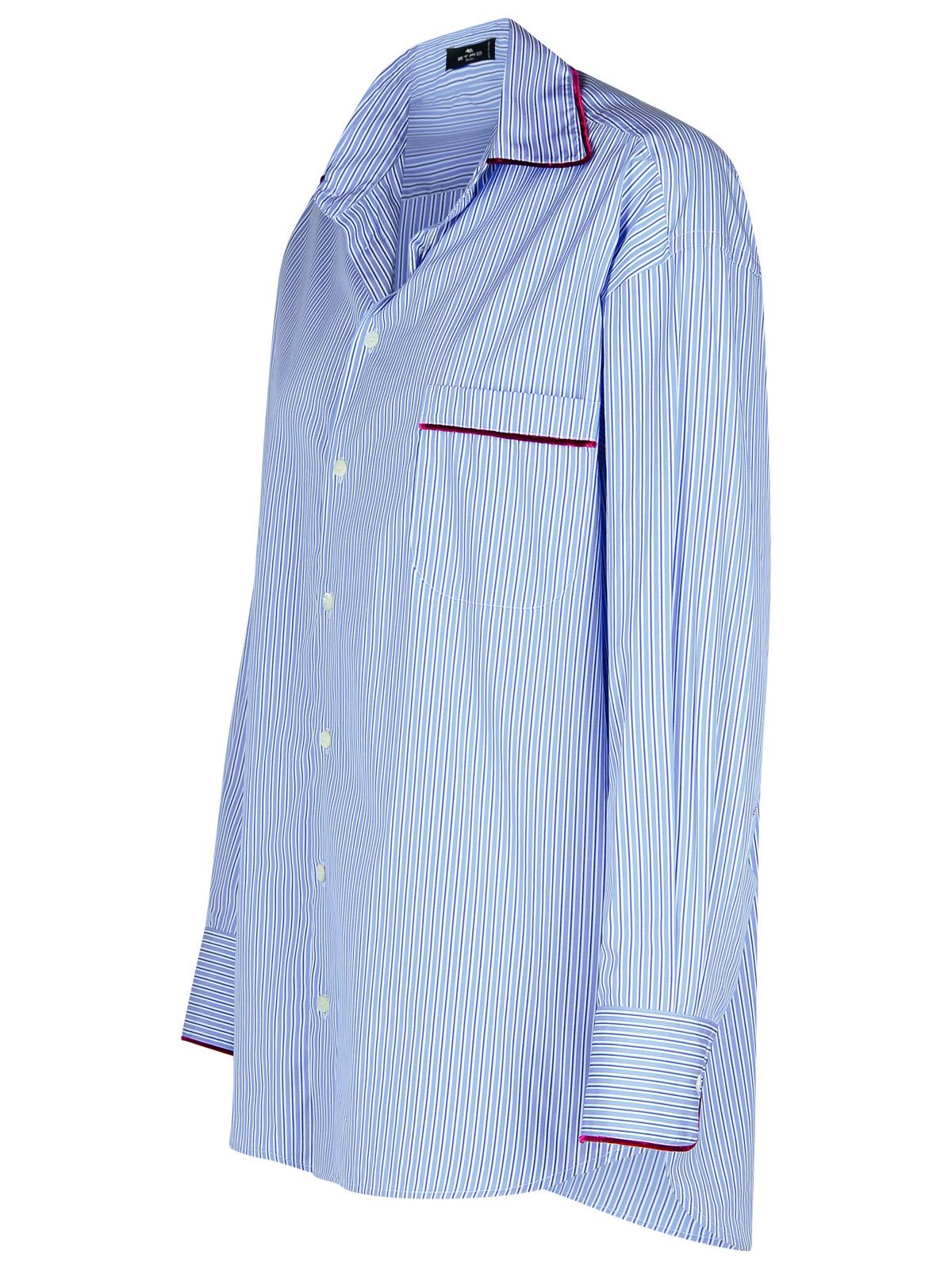 Shop Etro Light Blue Cotton Shirt