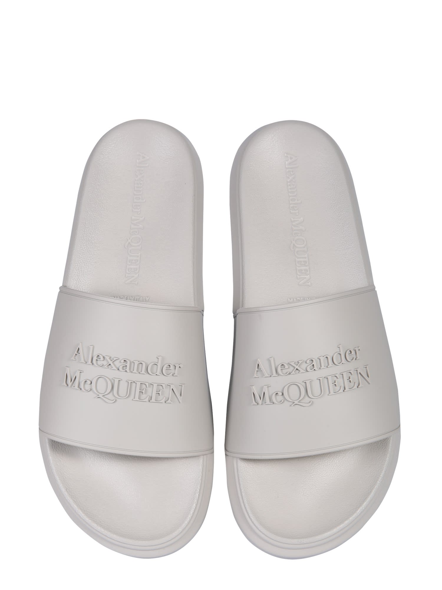 Shop Alexander Mcqueen Oversize Hybrid Sandal In Stone 221