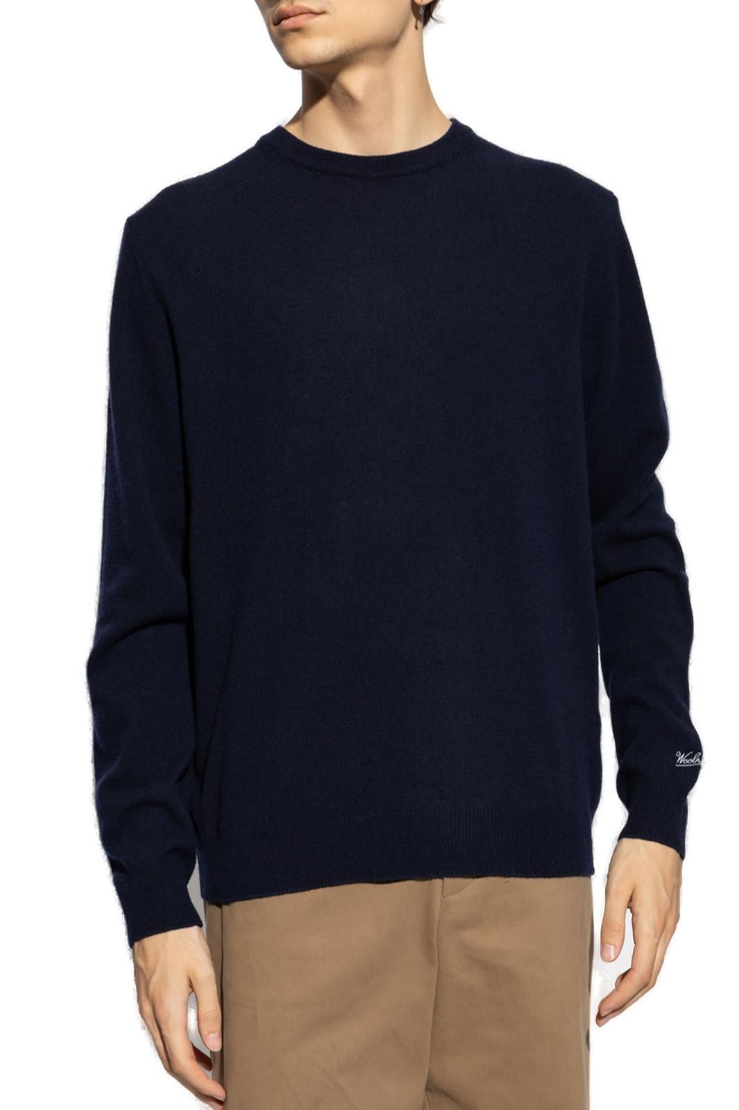 Woolrich Ribbed Crewneck Knit Sweater Size M In Blue