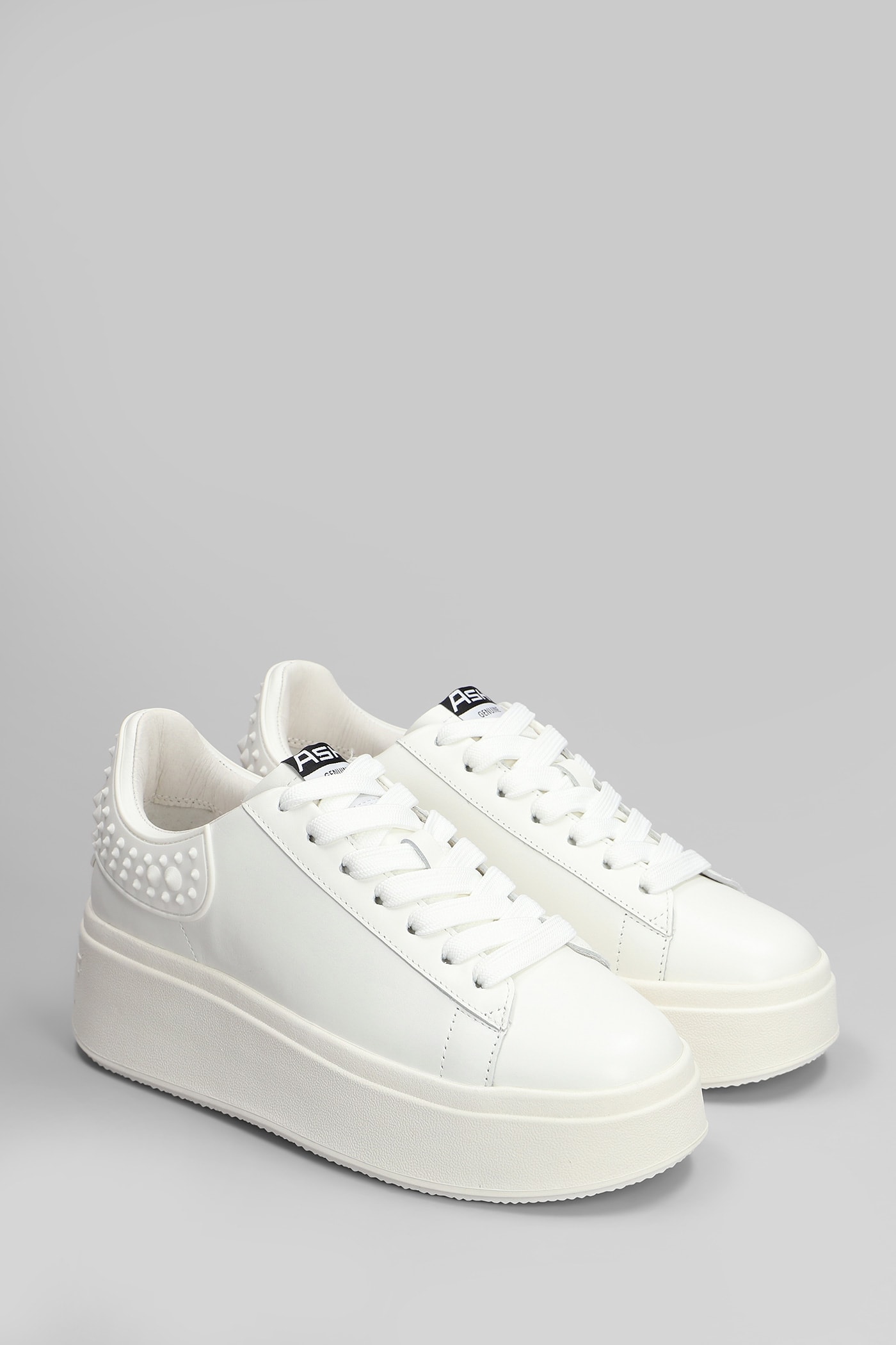 Ash Moby Rubber Sneakers In White Leather In White