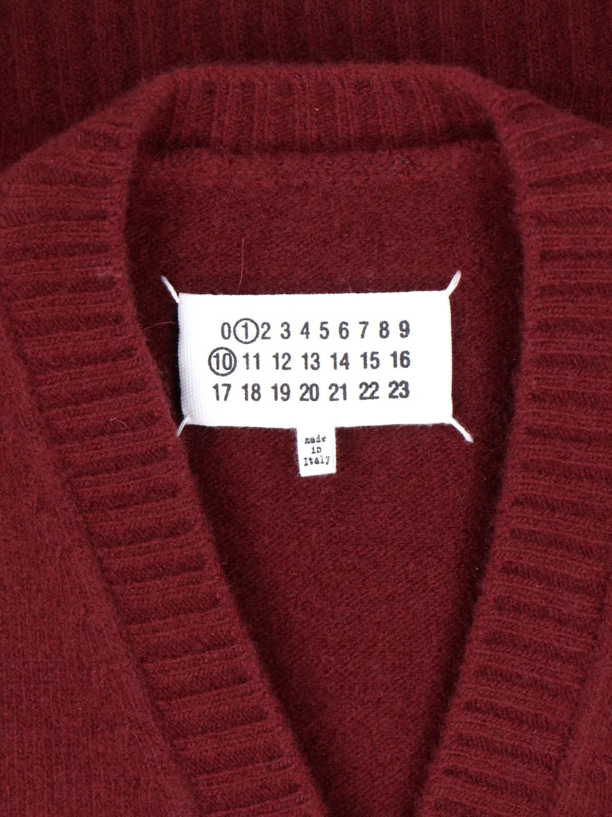 Shop Maison Margiela Wool Cropped Cardigan In Red