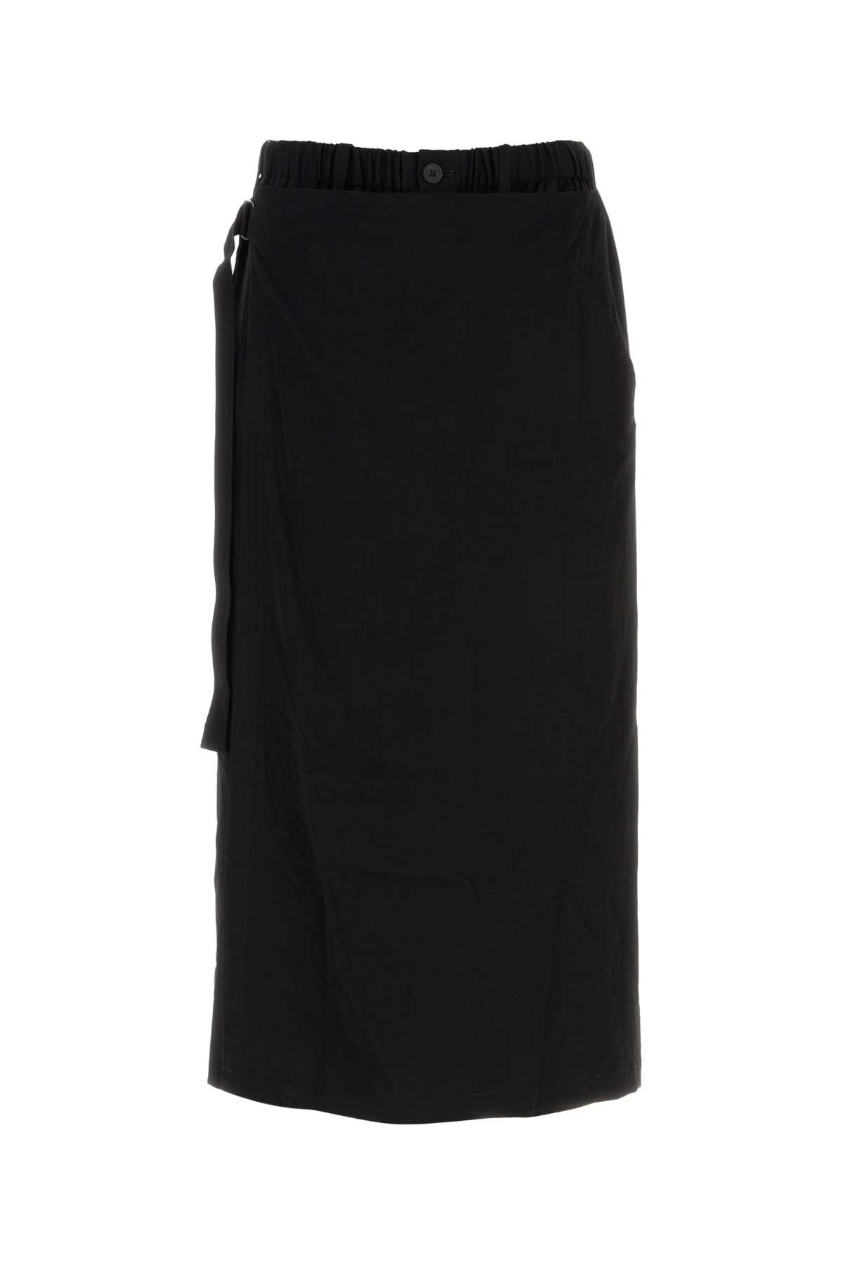 Yohji Yamamoto Black Triacetate Blend Pant-skirt In Black
