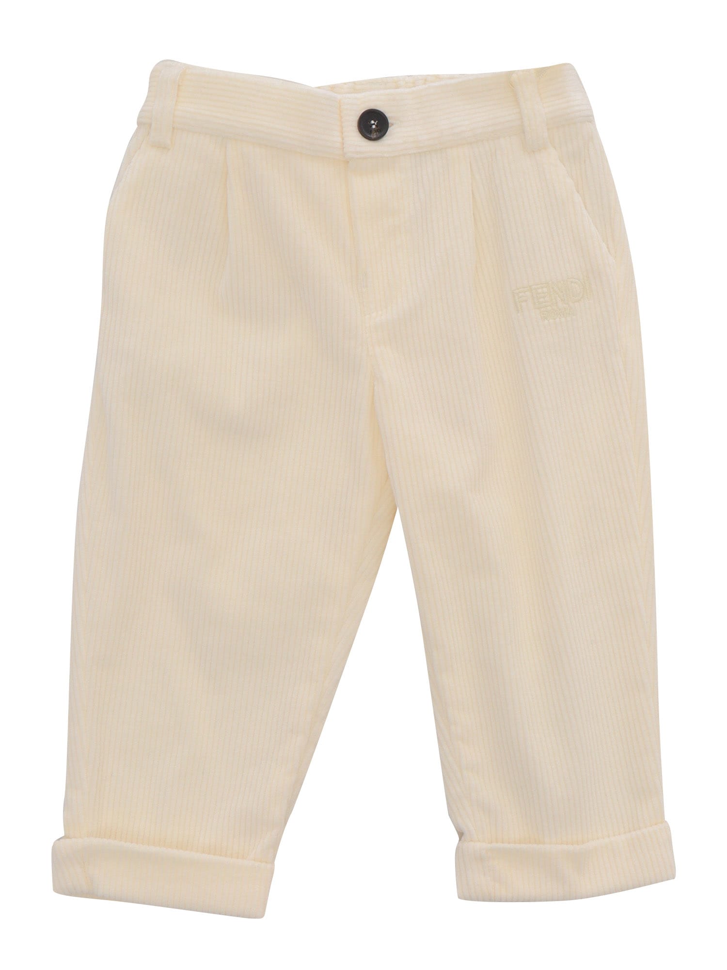 Fendi Corduroy Trousers In White