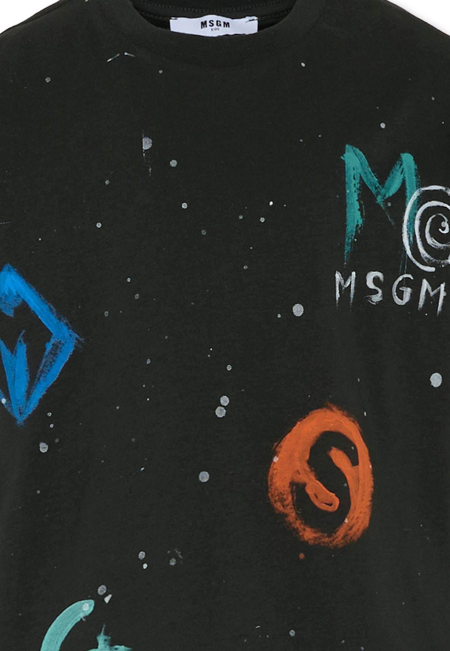 Msgm Black T-shirt For Boy With Logo In Black