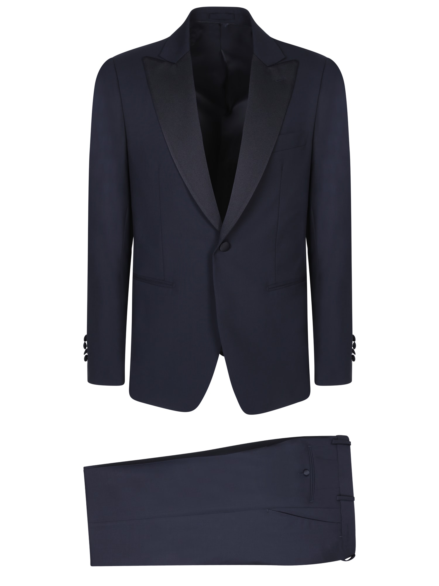 Shop Lardini 3 Pieces Black Smoking In Blue