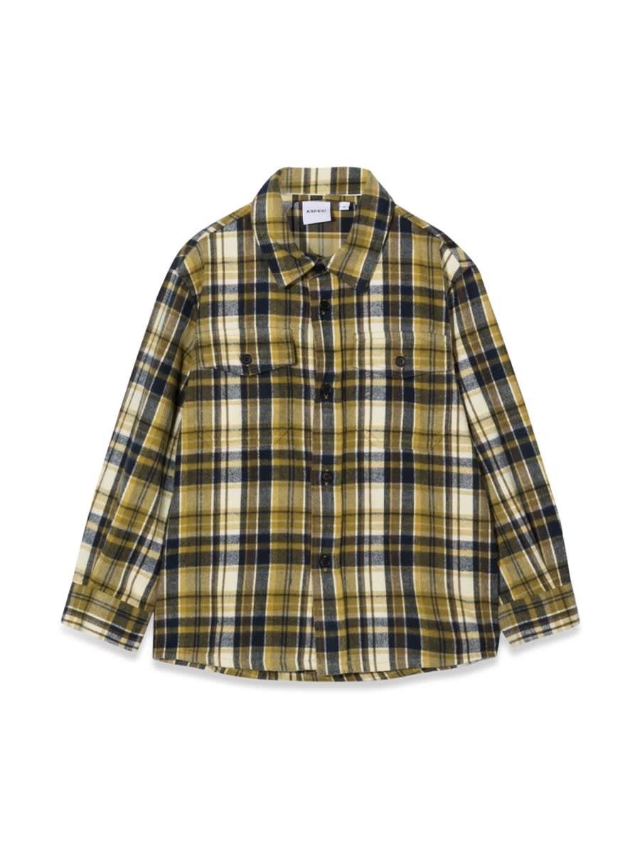 Aspesi Checked Long-sleeve Shirt In Multicolour