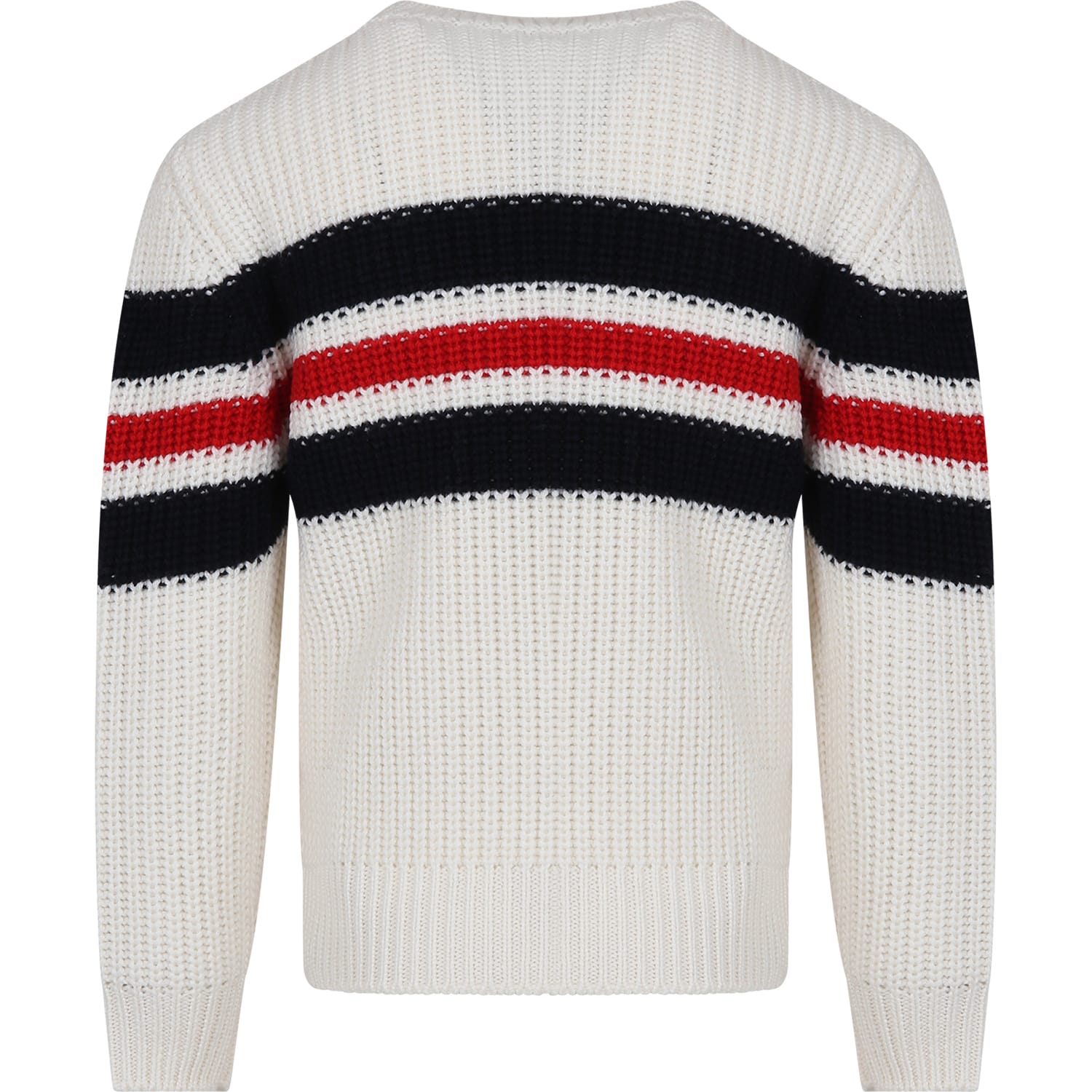 Shop Moncler Ivory Sweater For Boy With Logo
