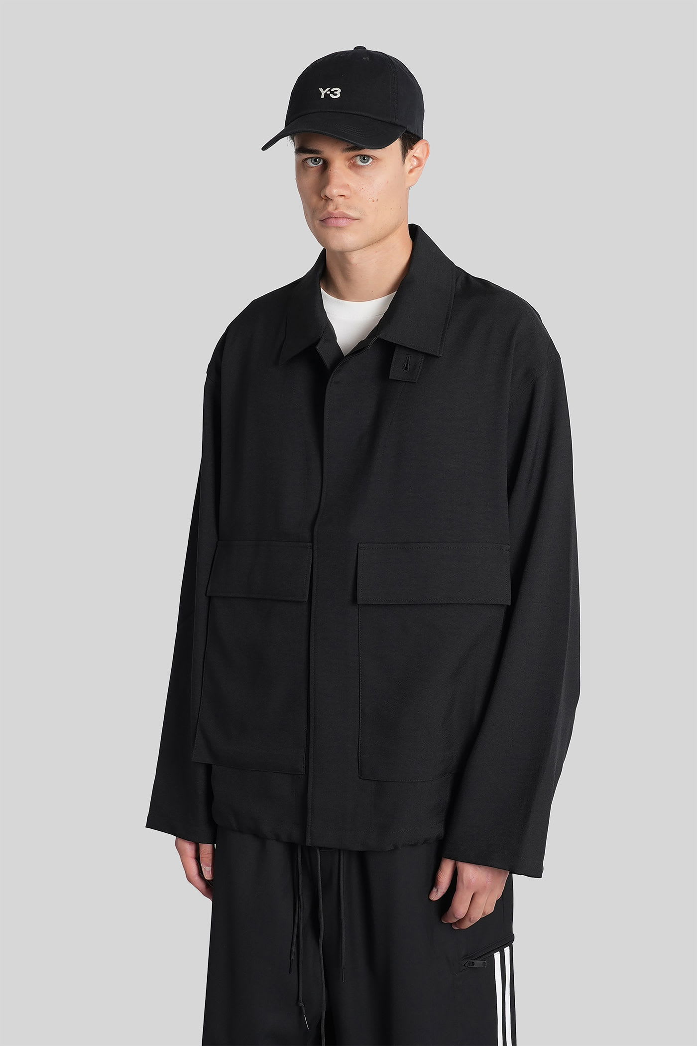 Y-3 Adidas Y 3 Black Sport Uniform Patch Jacket In Black