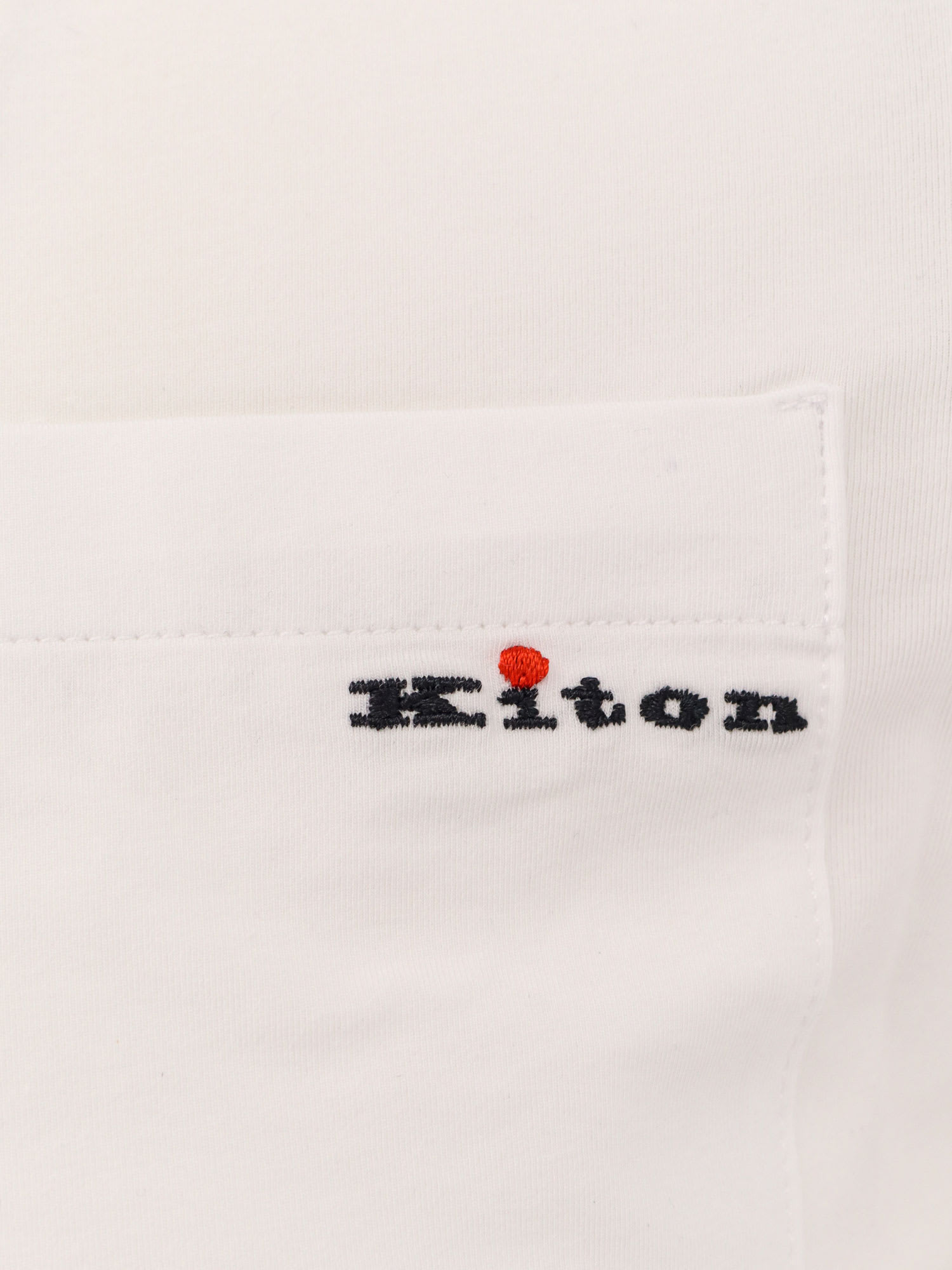 KITON COTTON T-SHIRT WITH EMBROIDERED LOGO 