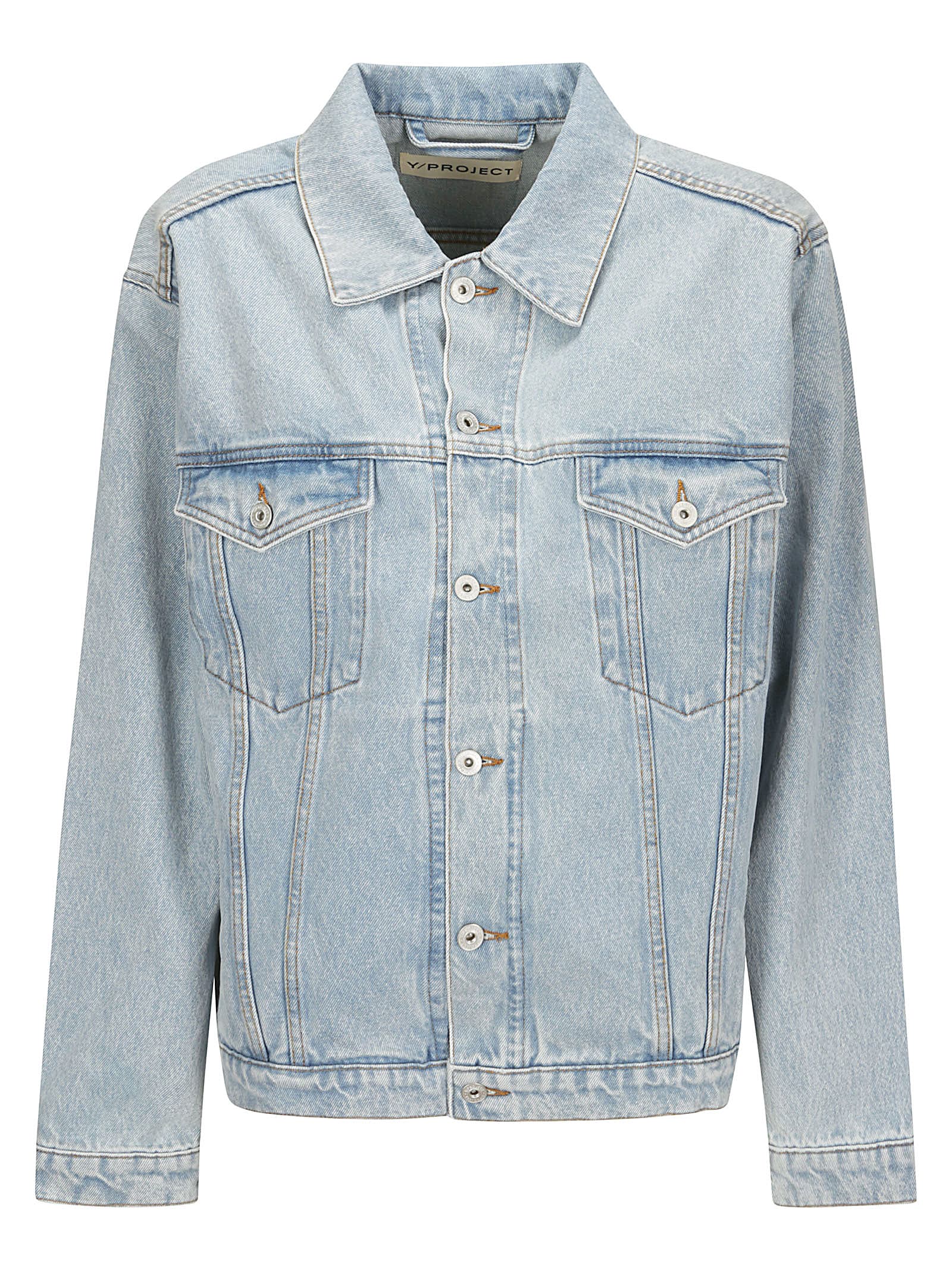 Y/project Evergreen Wire Denim Jacket In Evergreen Ice Blue