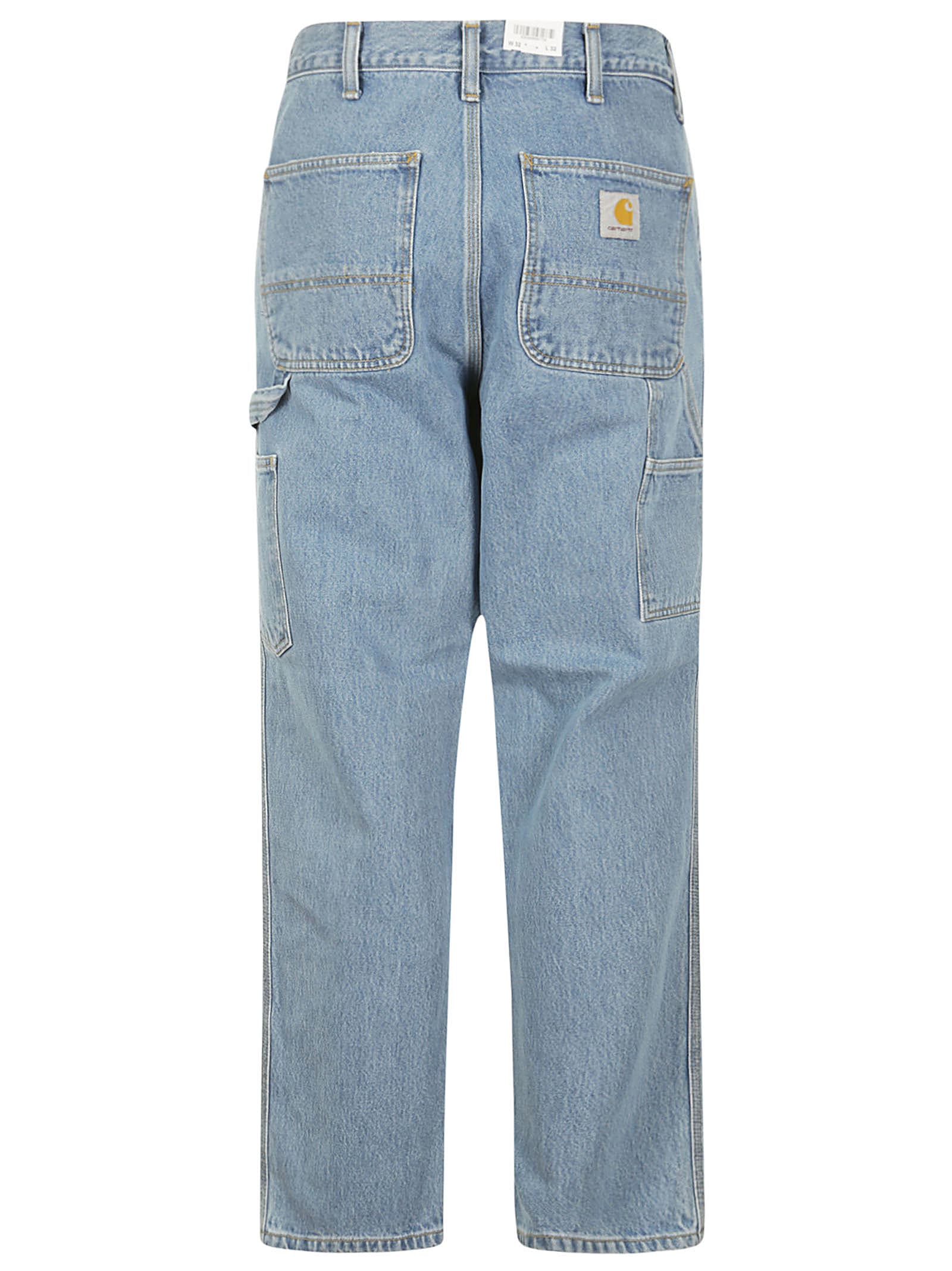 Shop Carhartt Single Knee Pant Smith Denim In Stone Bleached Blue