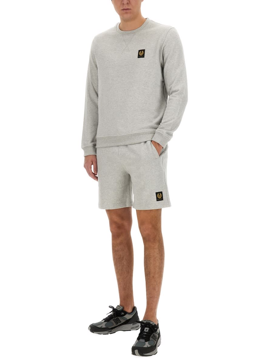 Shop Belstaff Sweatshirt Bermuda In Grey
