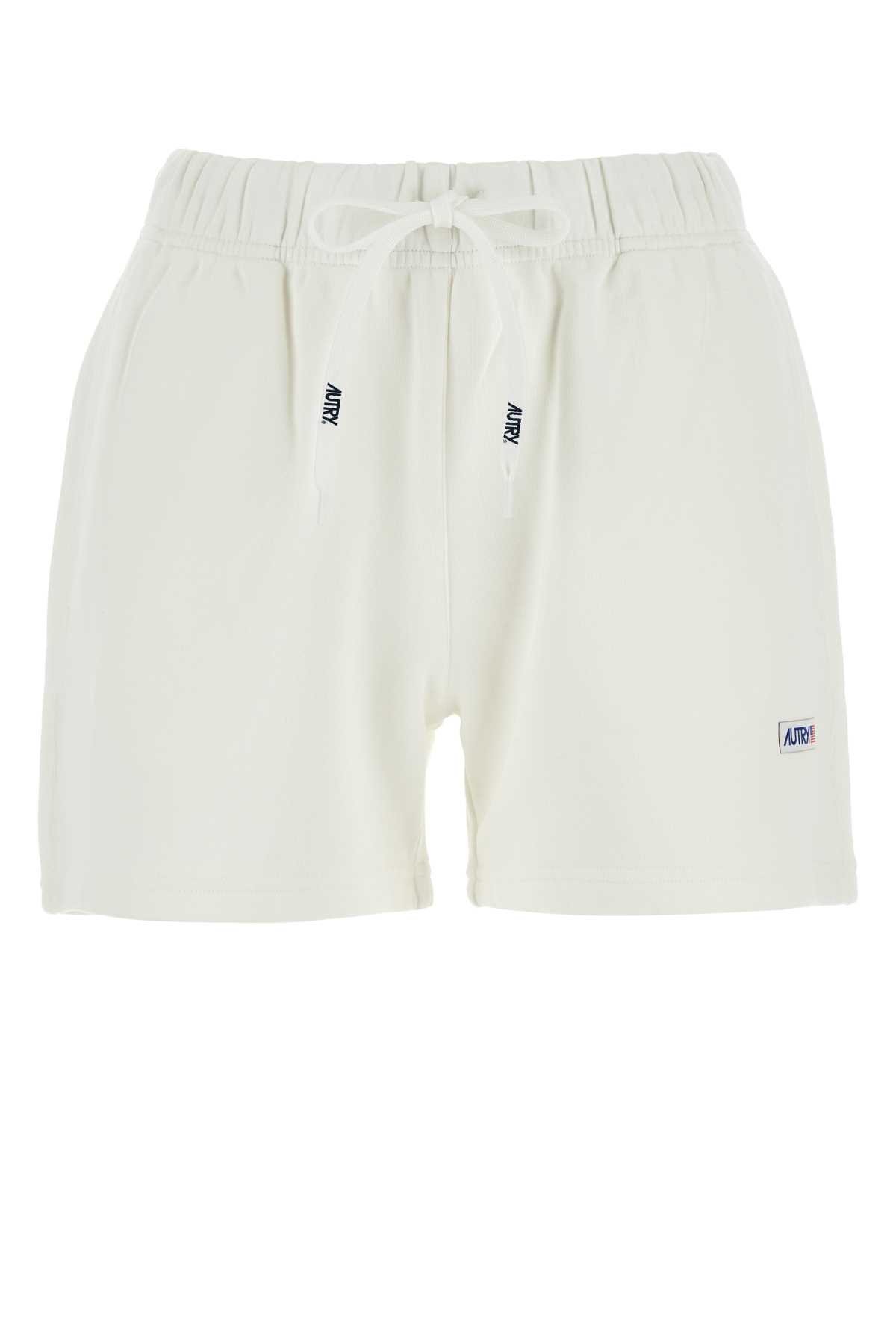 Shop Autry White Cotton Shorts In 513w