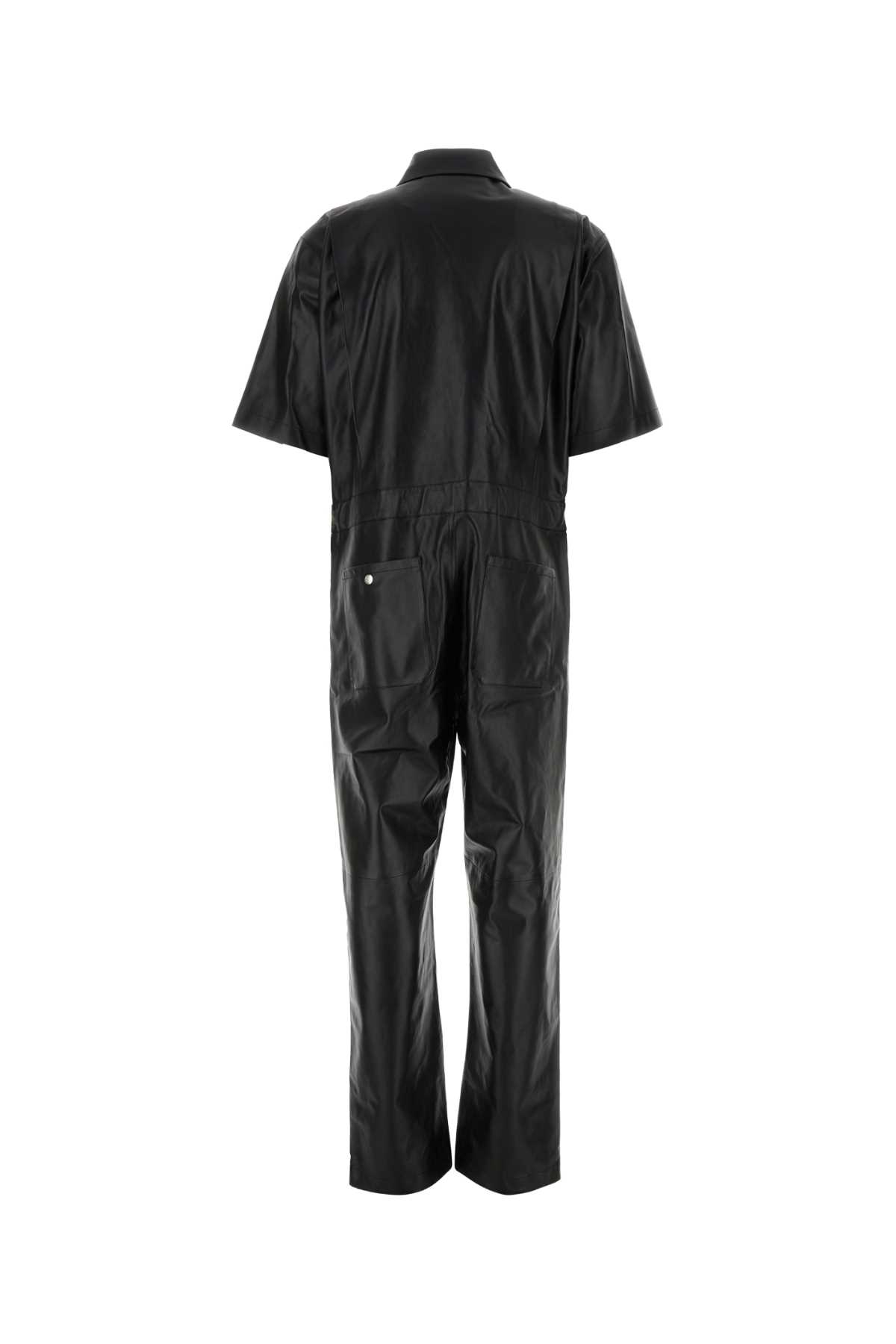 Shop Givenchy Black Leather Jumpsuit