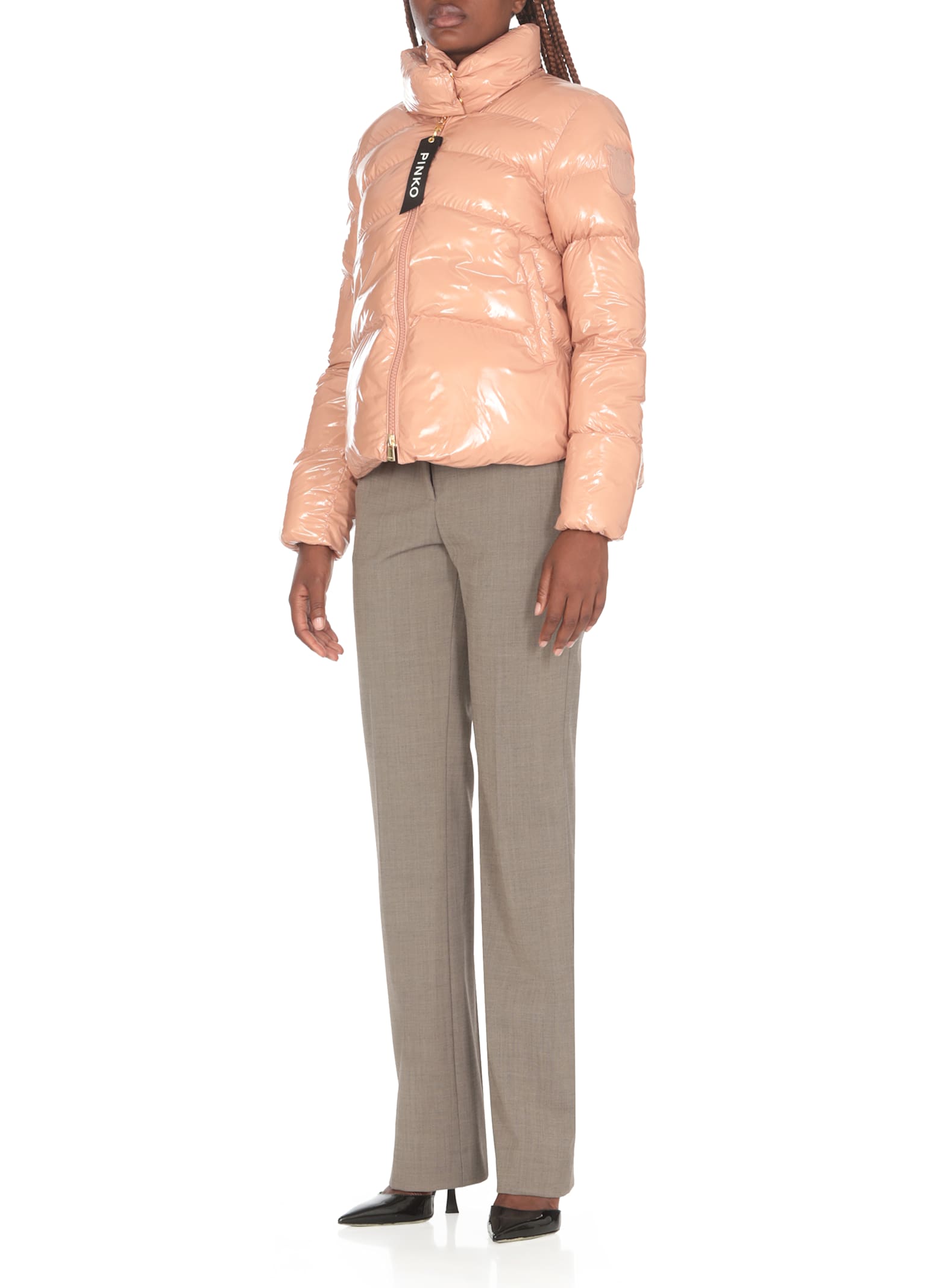 Shop Pinko Quilted Padded Jacket In Pink