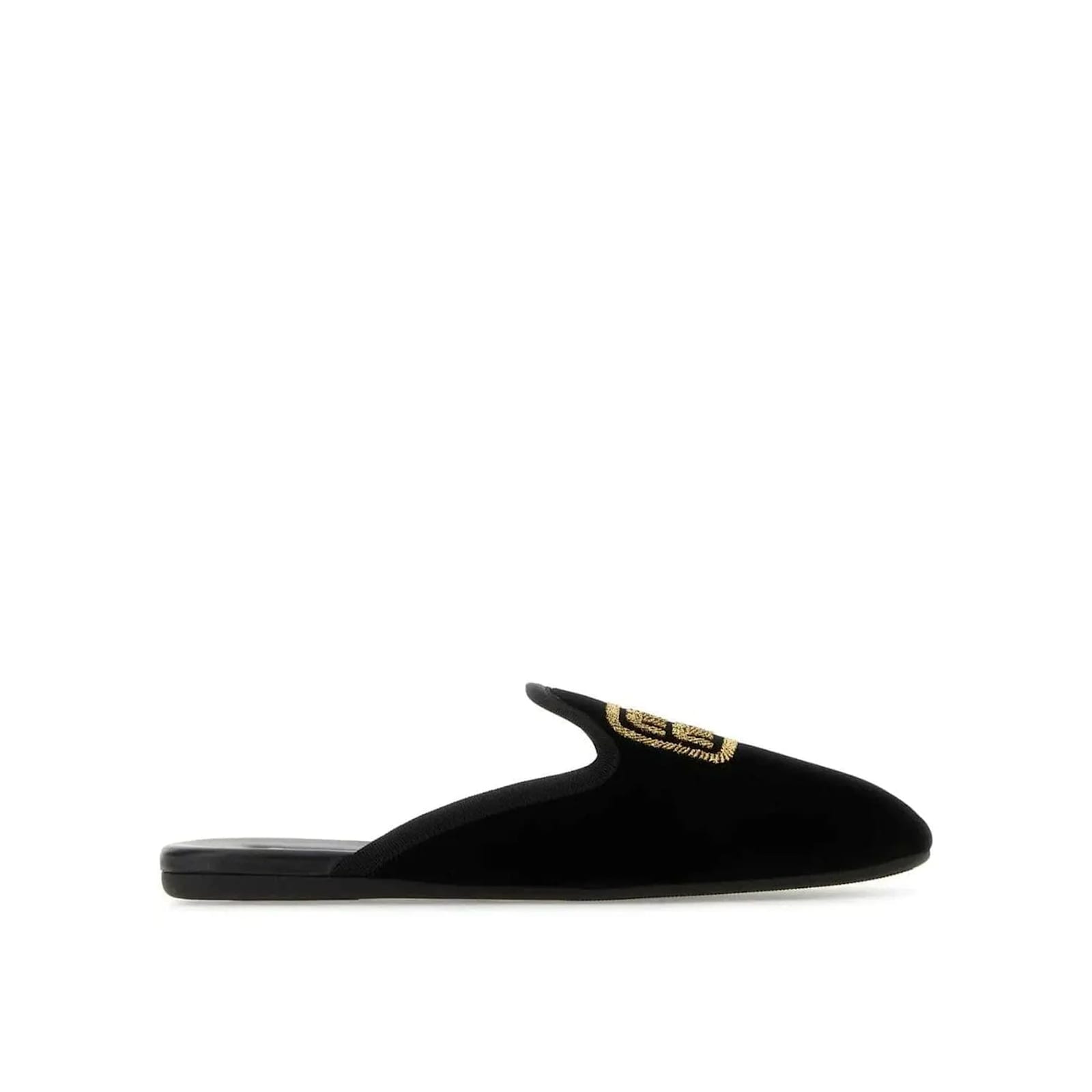 Logo Embroidered Slip-on Mules