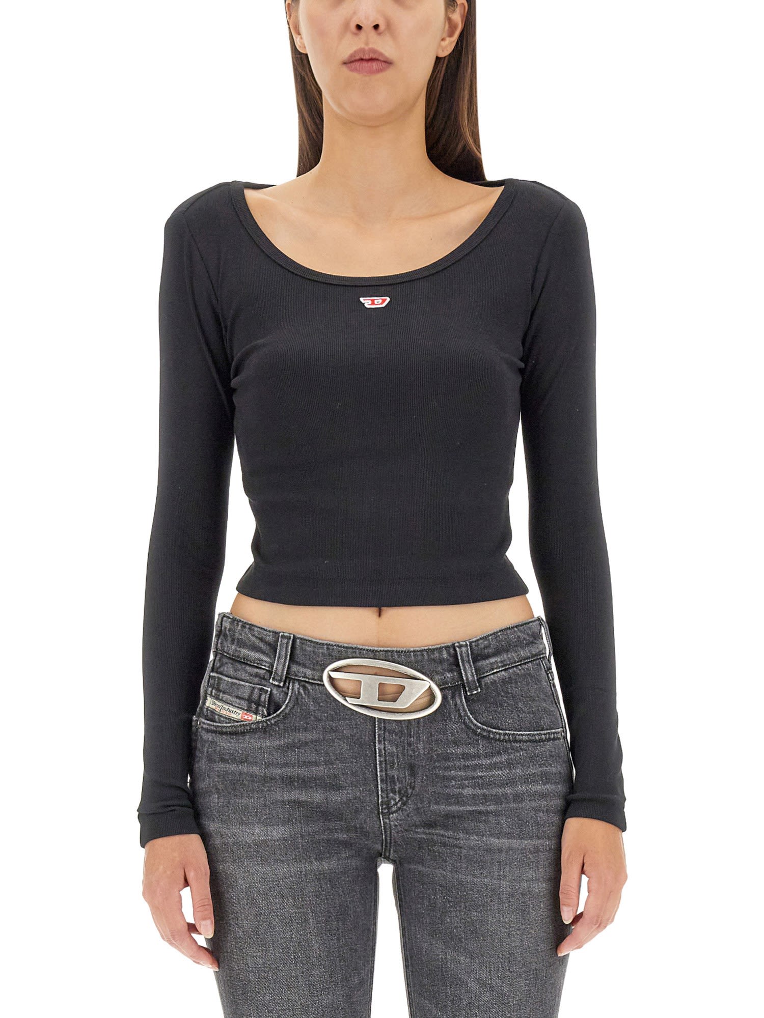 Diesel Black T-ballet-d Long Sleeve T-shirt In Black