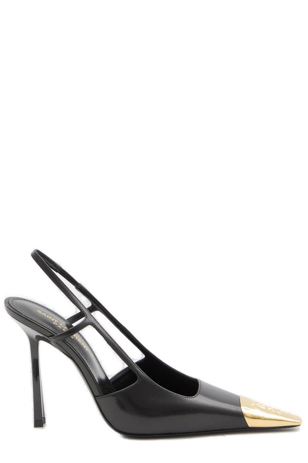 Shop Saint Laurent Jeanne Slingback Pumps In Nero