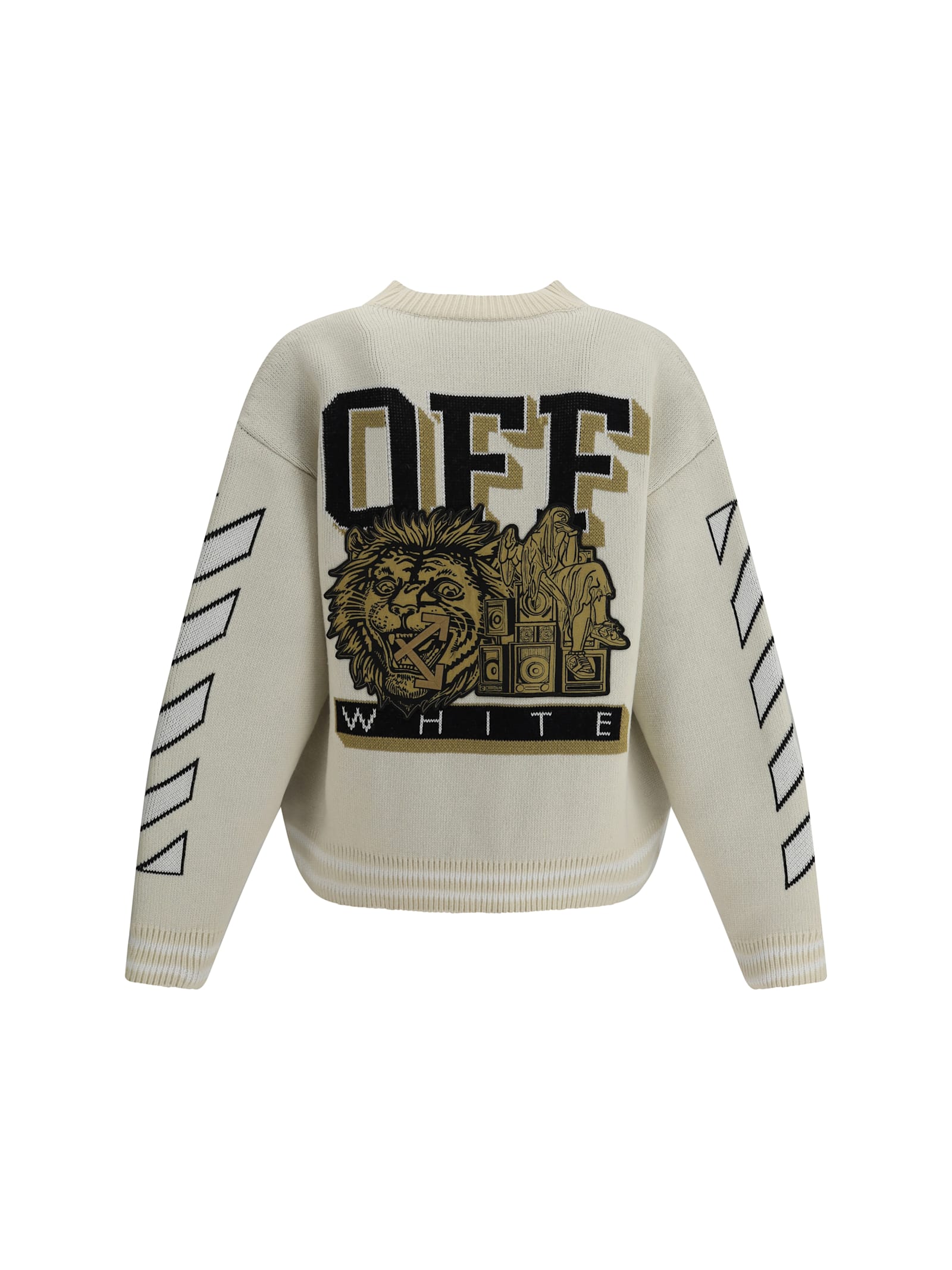 Off-white Lion-embroidery Cardigan In Gray