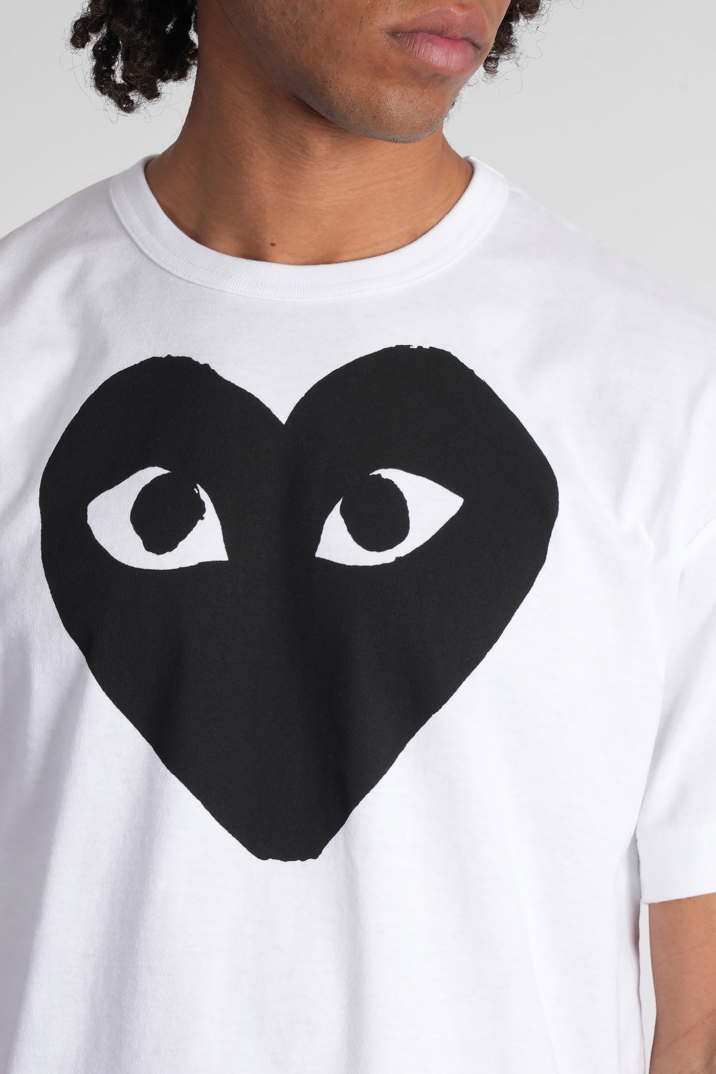 Comme Des Garçons Play Heart Print T-shirt In White