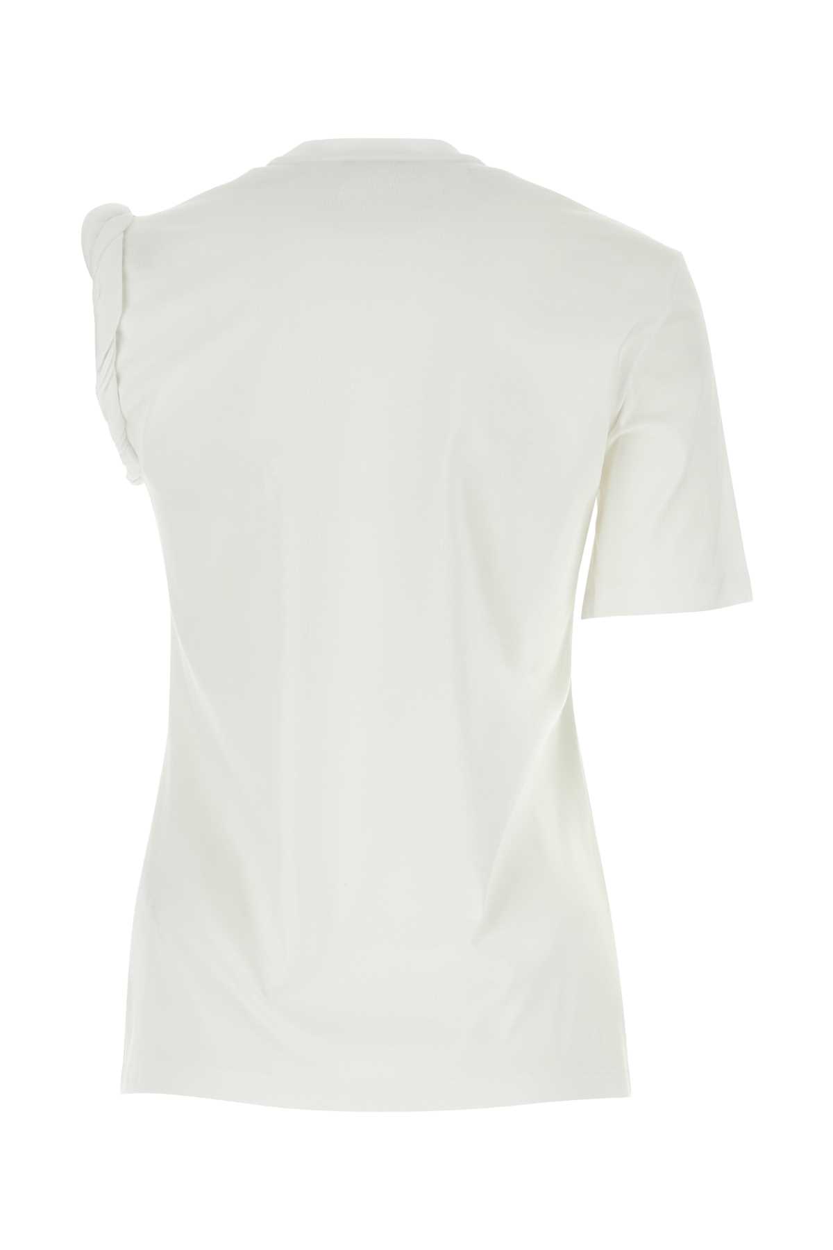 Versace White Cotton T-shirt In 1w000