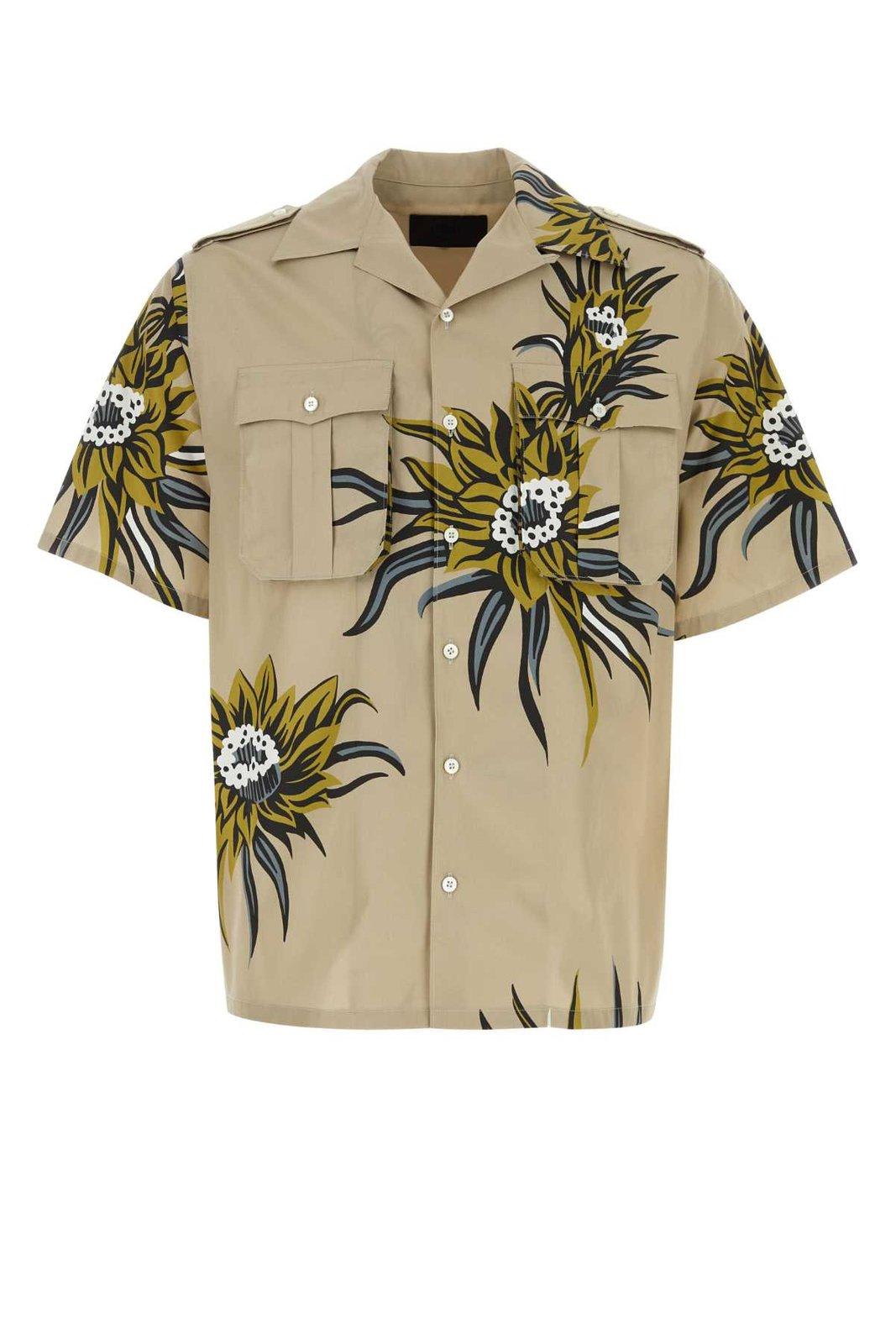 Prada Pattern-printed Short-sleeved Shirt In Multi