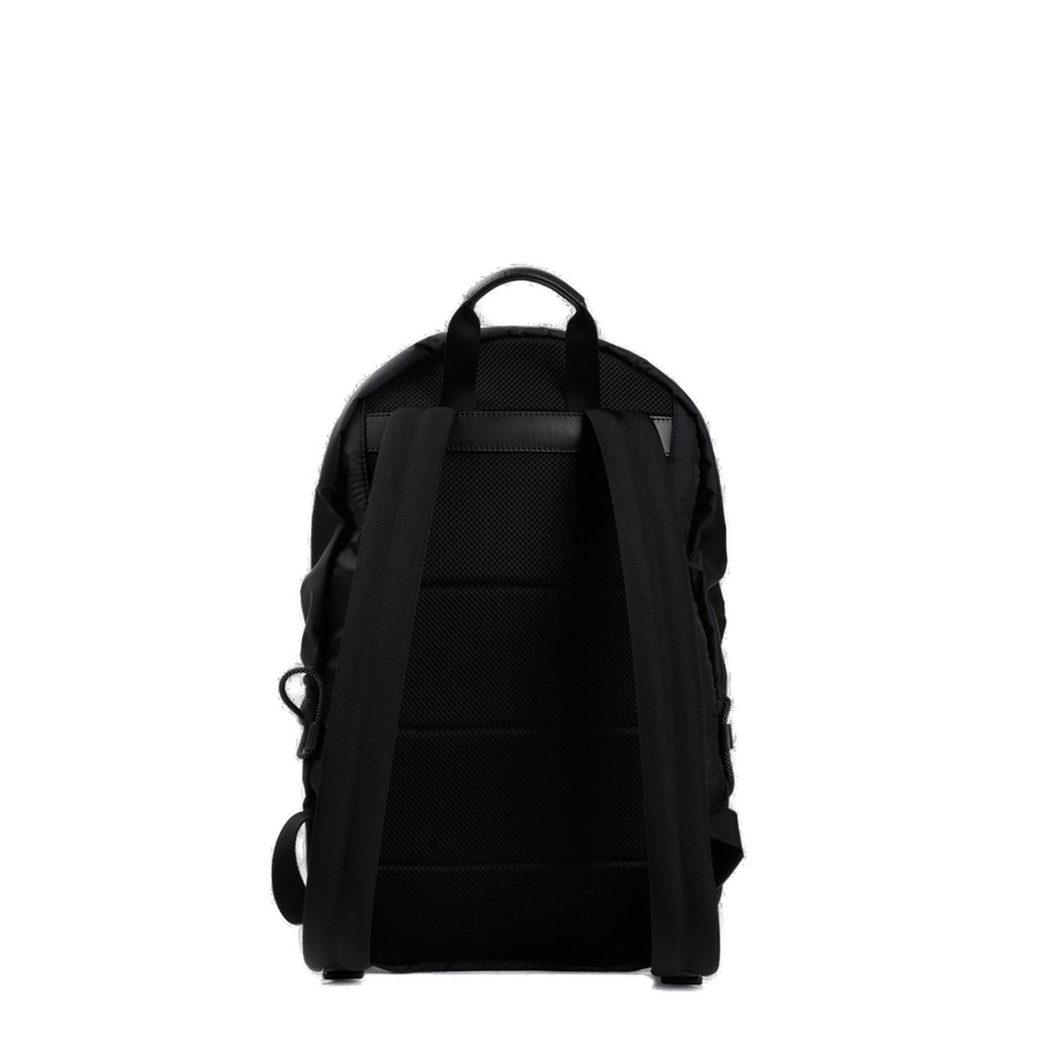 Shop Moncler Logo Patch Zip-up Backpack