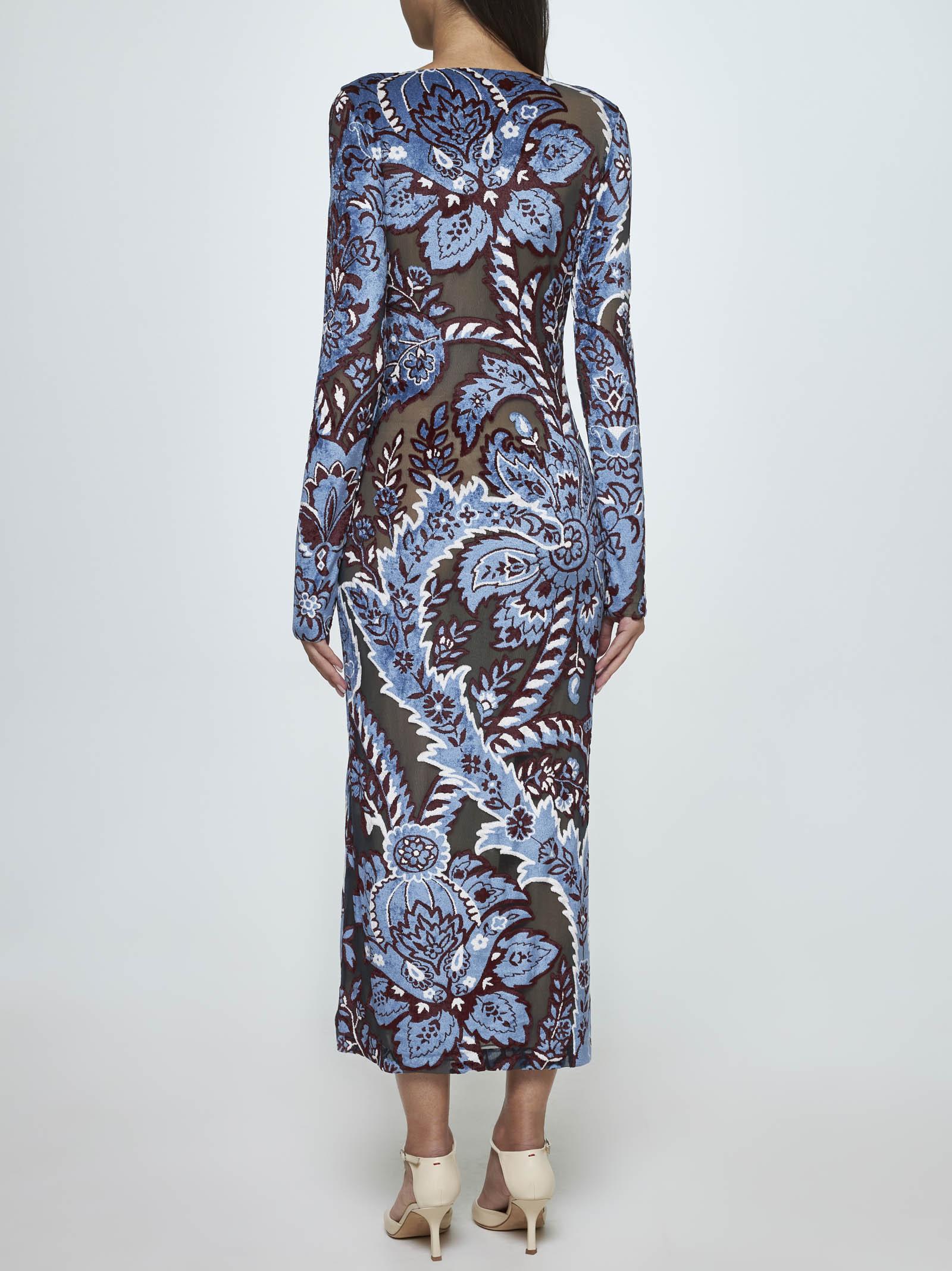 Shop Etro Devore Velvet Midi Dress