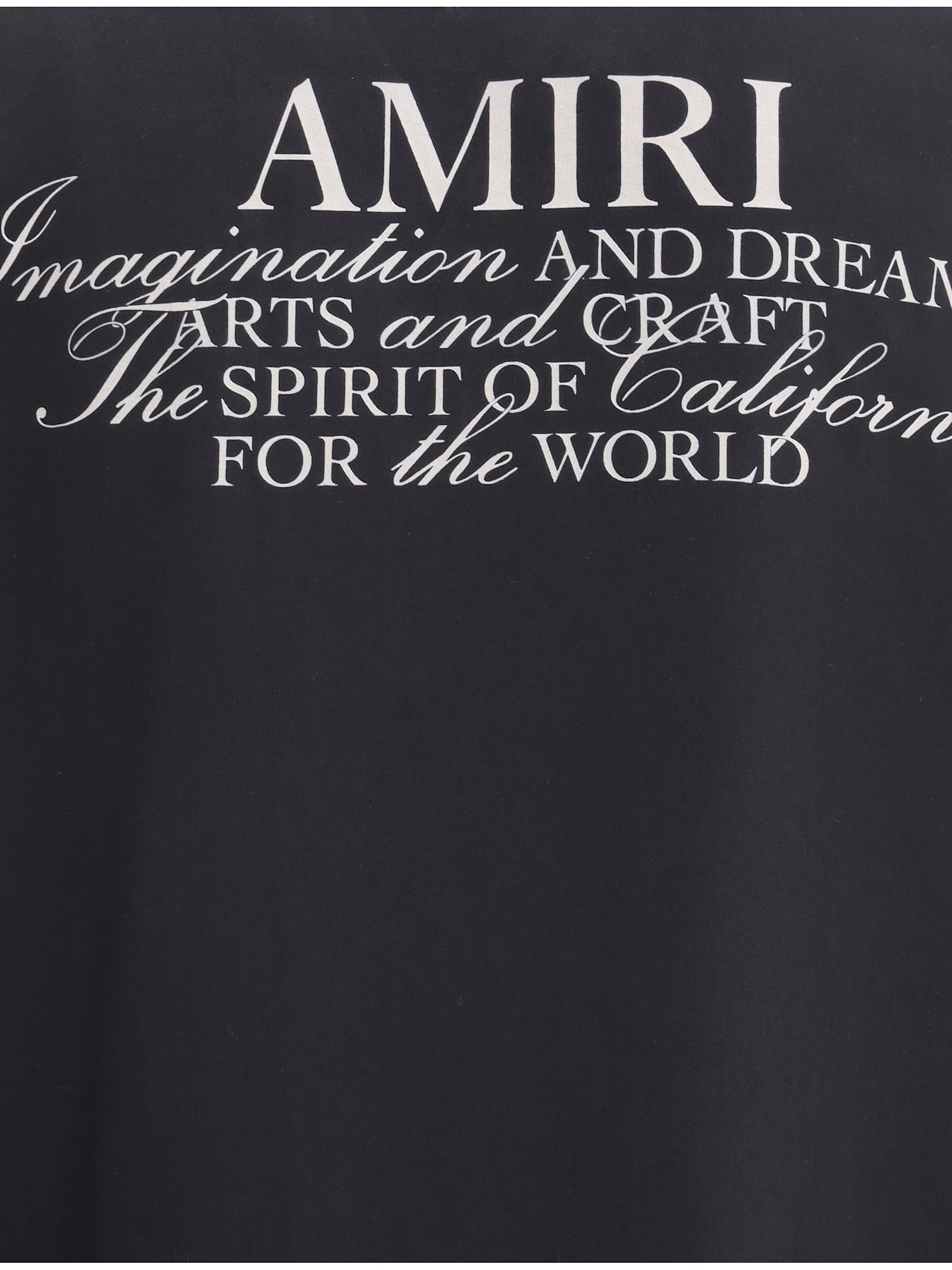 Amiri Mens Black Spirit Logo-patch Woven Bowling Shirt