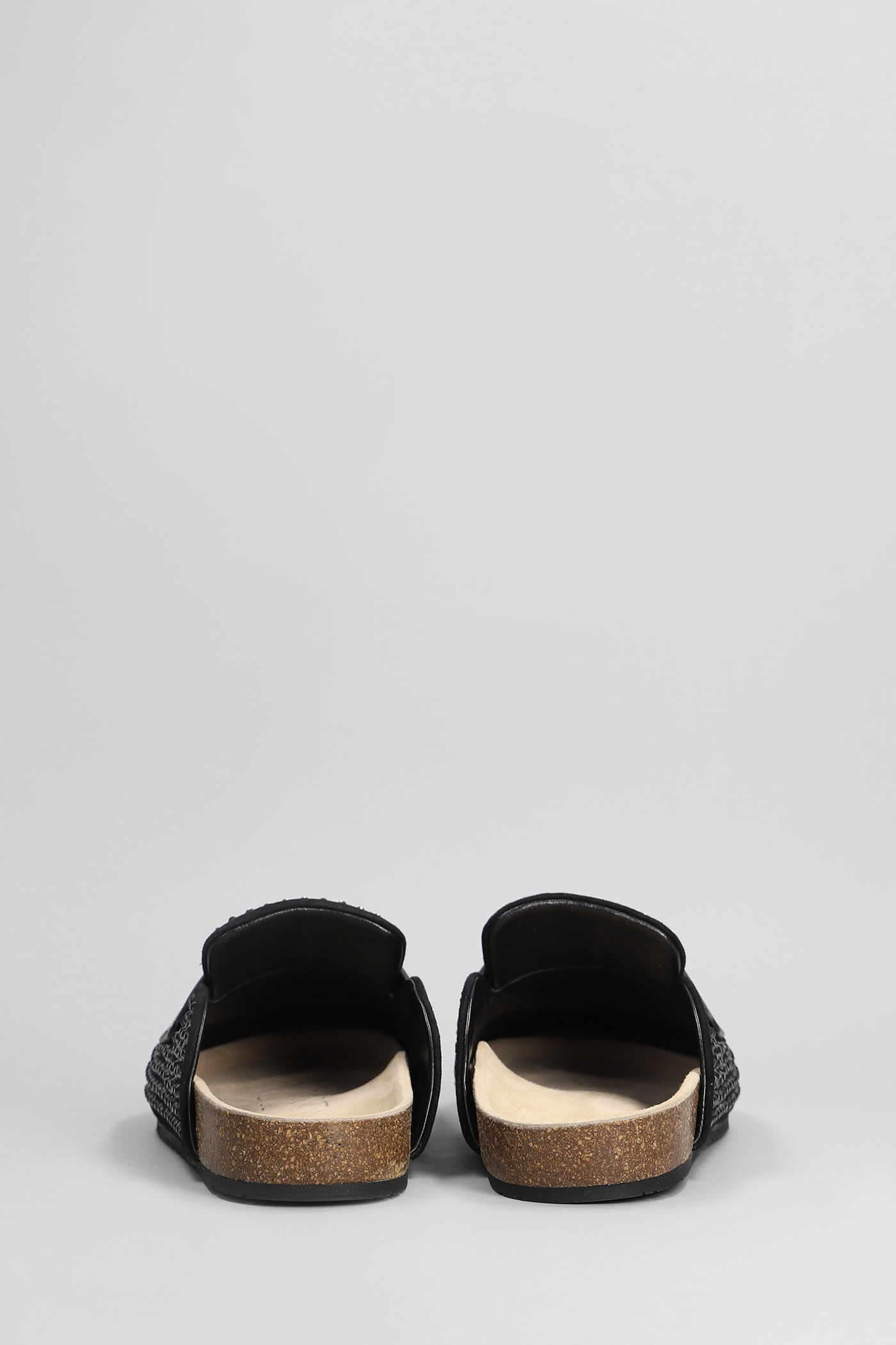 Shop Jw Anderson Loafer Crystal Slipper-mule In Black Suede