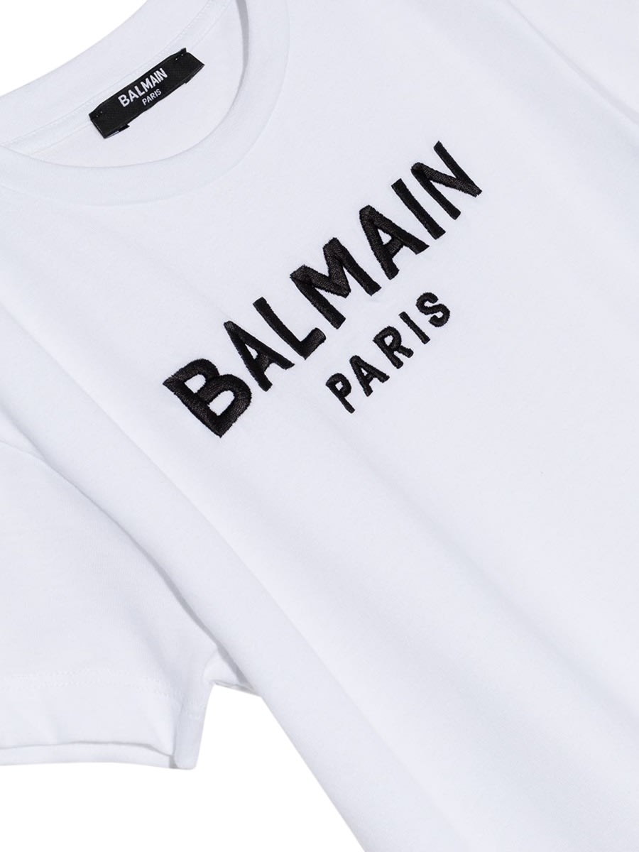 Balmain Dress With Logo In White