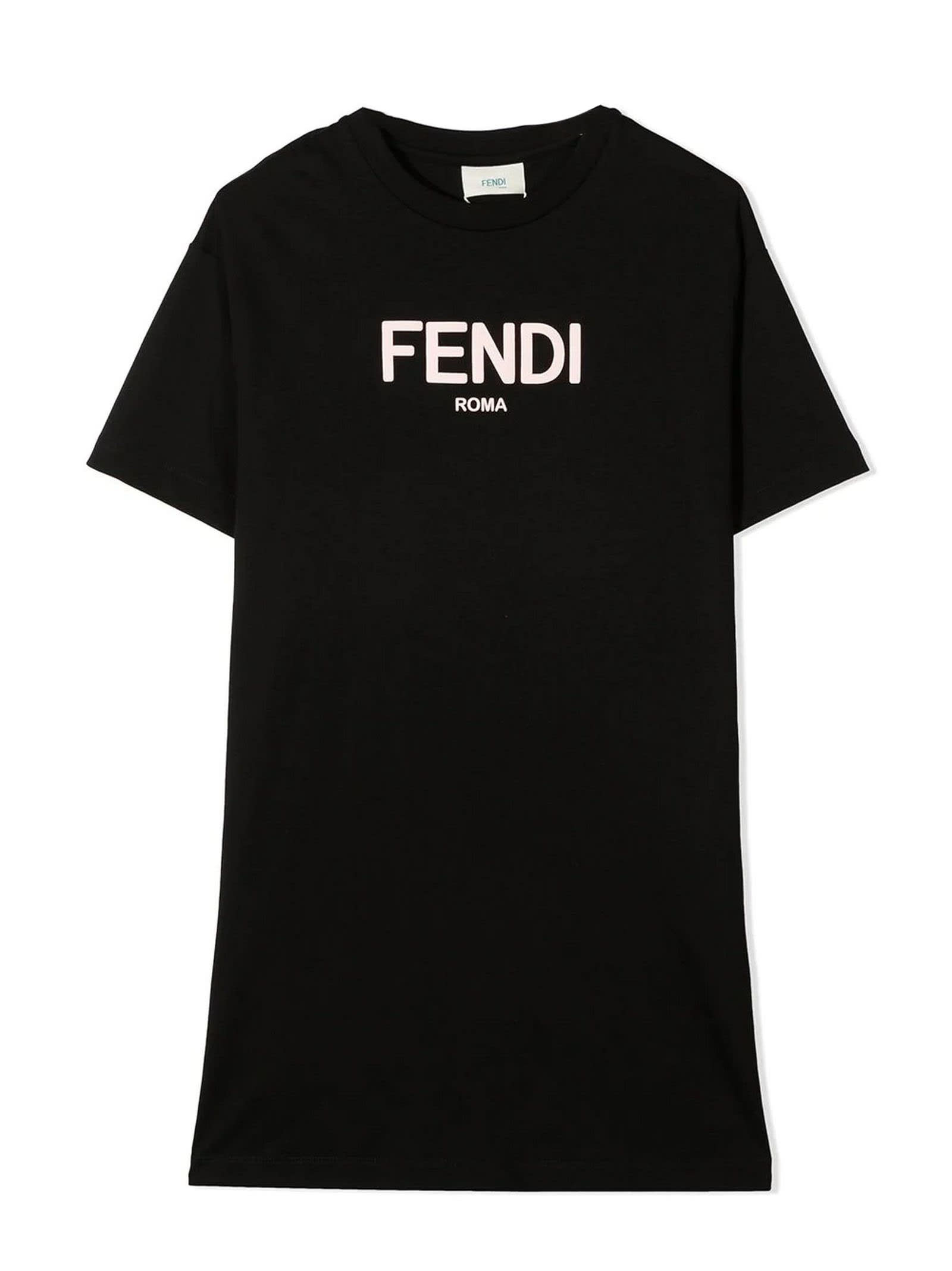 Fendi Black Cotton T-shirt Dress