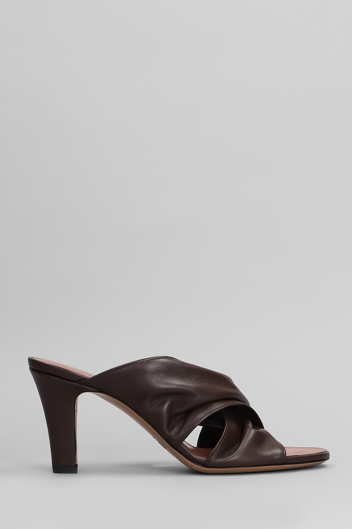 Paris Texas Maria Mule 75 Slipper-mule In Brown Leather In Brown