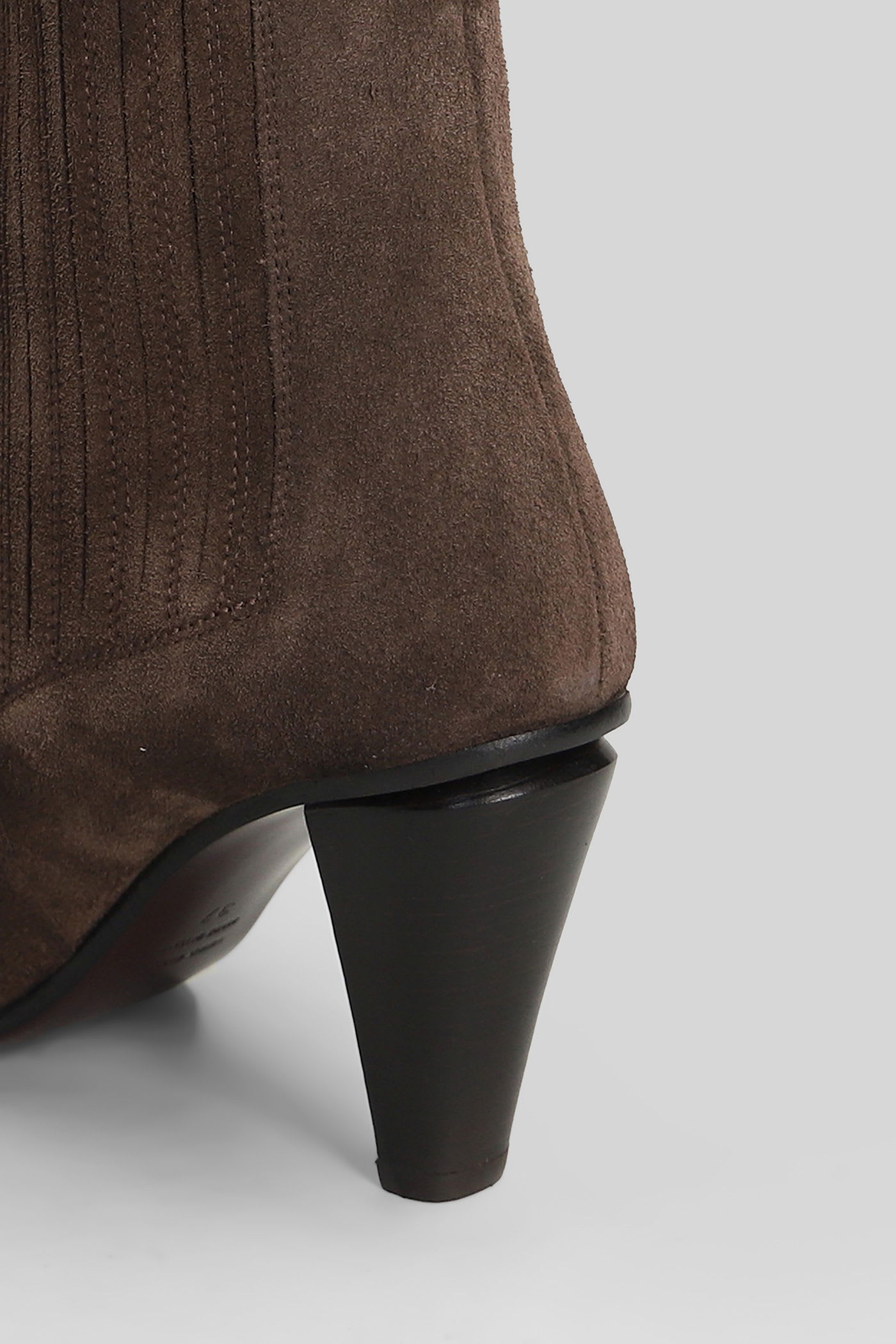 Roberto Festa Nova High Heels Ankle Boots In Dark Brown Suede In Brown